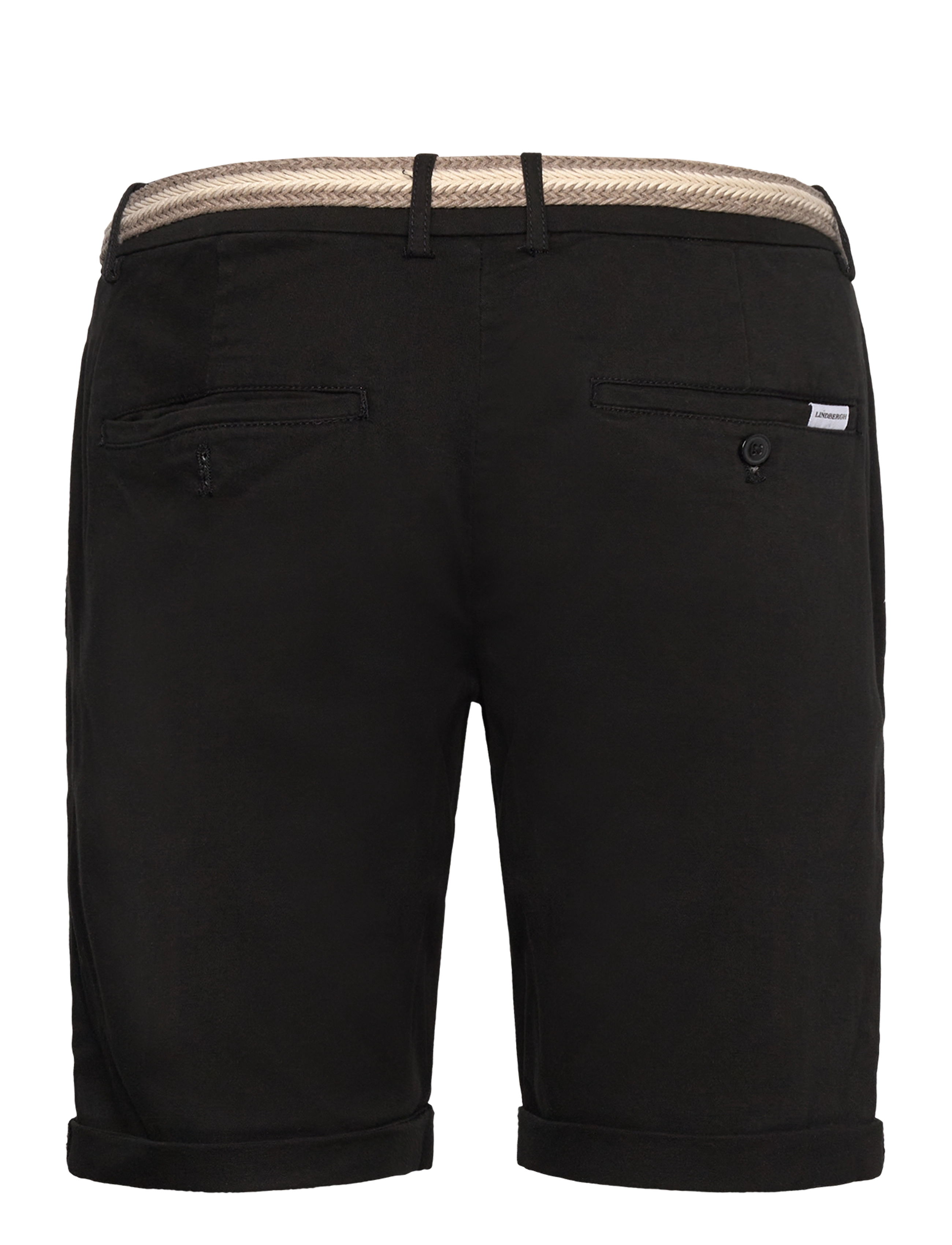 Lindbergh - Suplerflex chino short w?. belt - chinos shorts - black - 1