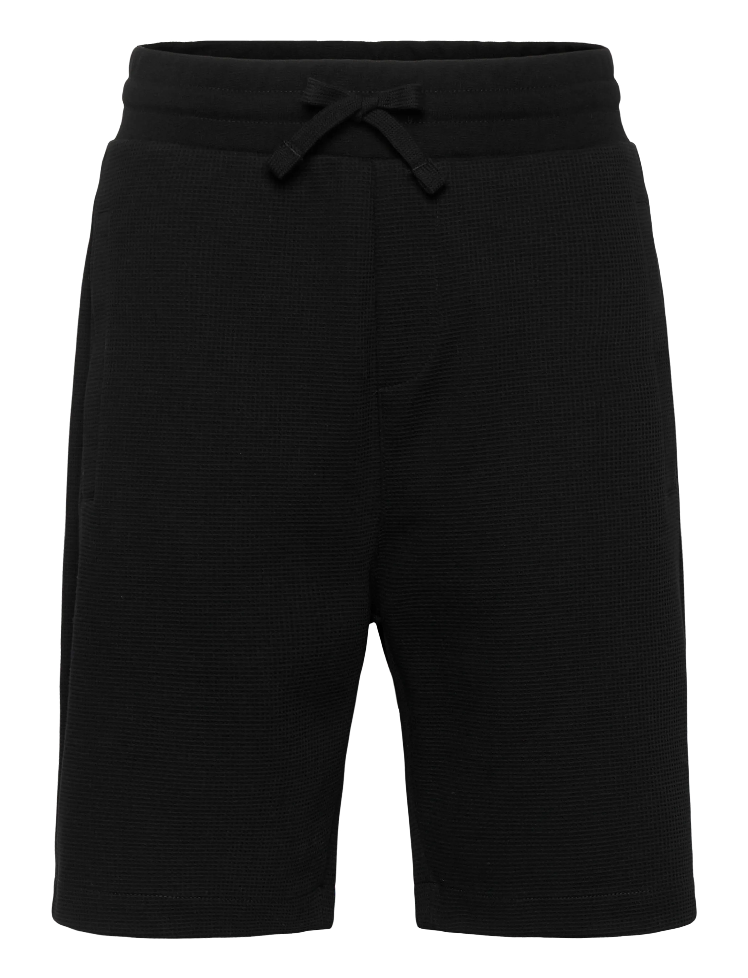 Lindbergh Waffle shorts - Booztlet only men - BLACK / black
