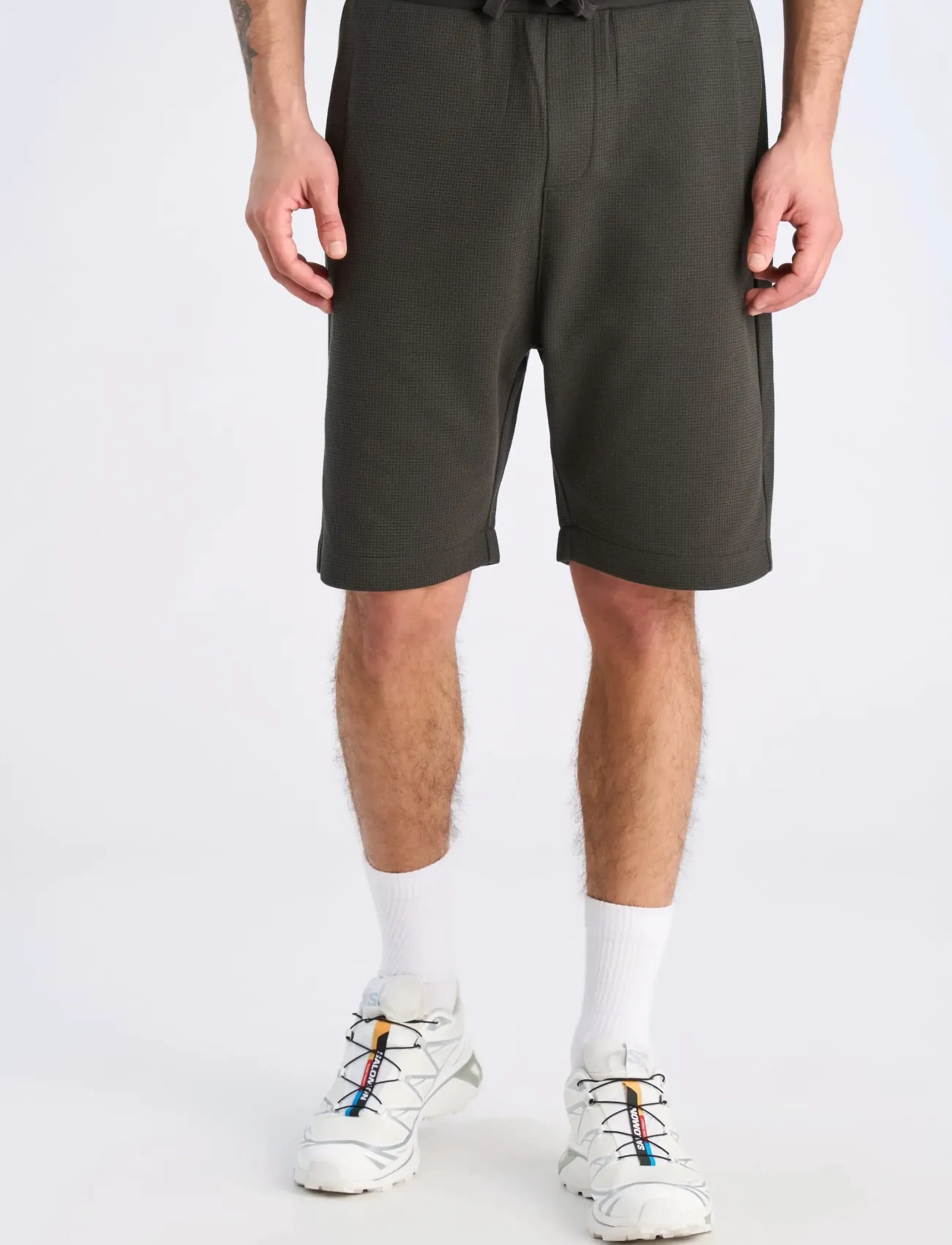 Lindbergh - Waffle shorts - herren - ebony brown - 3