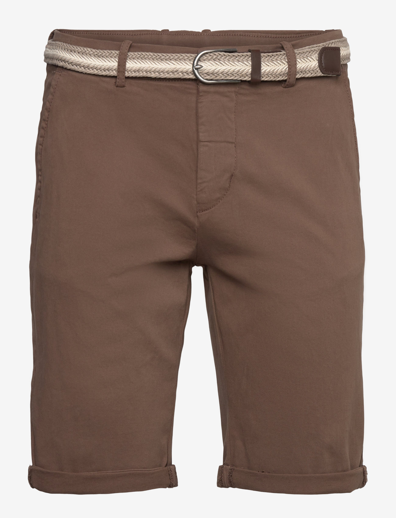 Lindbergh - Superflex chino shorts w. belt - chino lühikesed püksid - brown - 0