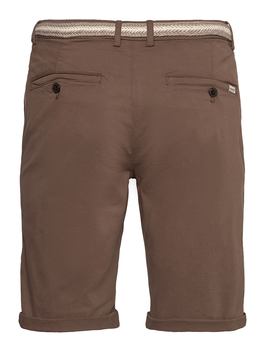 Lindbergh - Superflex chino shorts w. belt - brown - 1