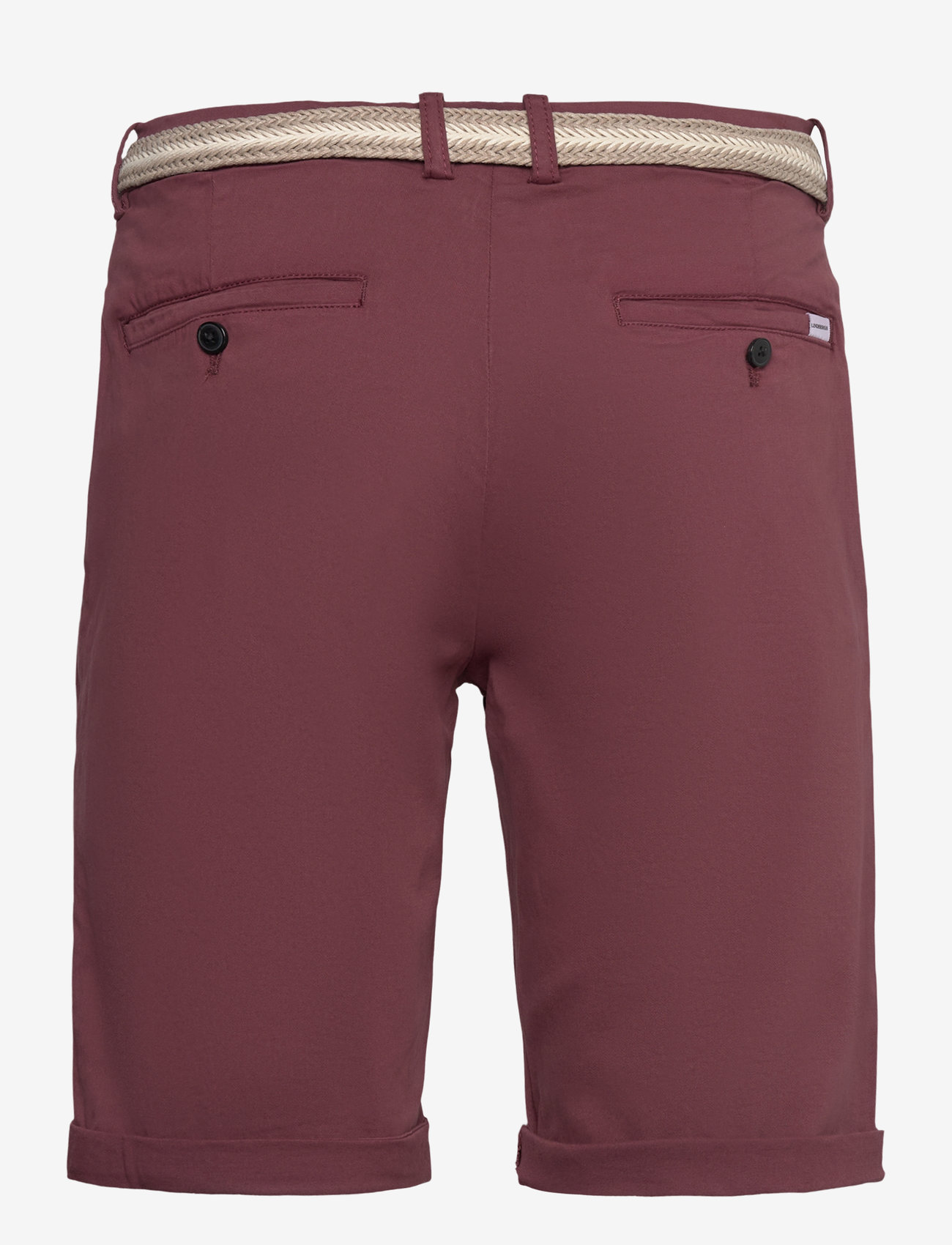 Lindbergh - Superflex chino shorts w. belt - chinos shorts - burgundy - 1