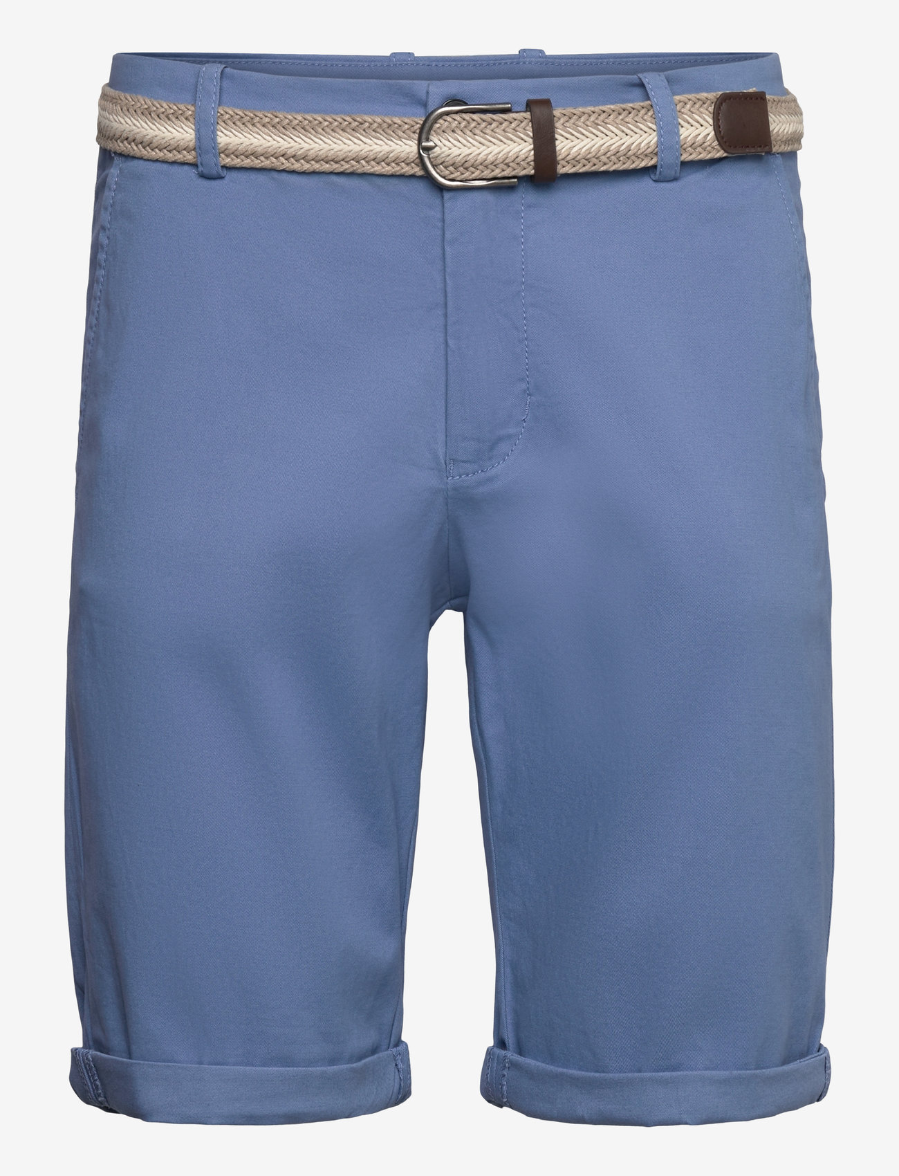 Lindbergh - Superflex chino shorts w. belt - chinos shorts - dusty blue - 0