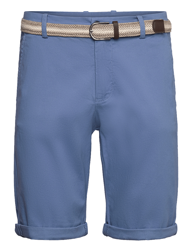 Lindbergh - Superflex chino shorts w. belt - chinos shorts - dusty blue - 0