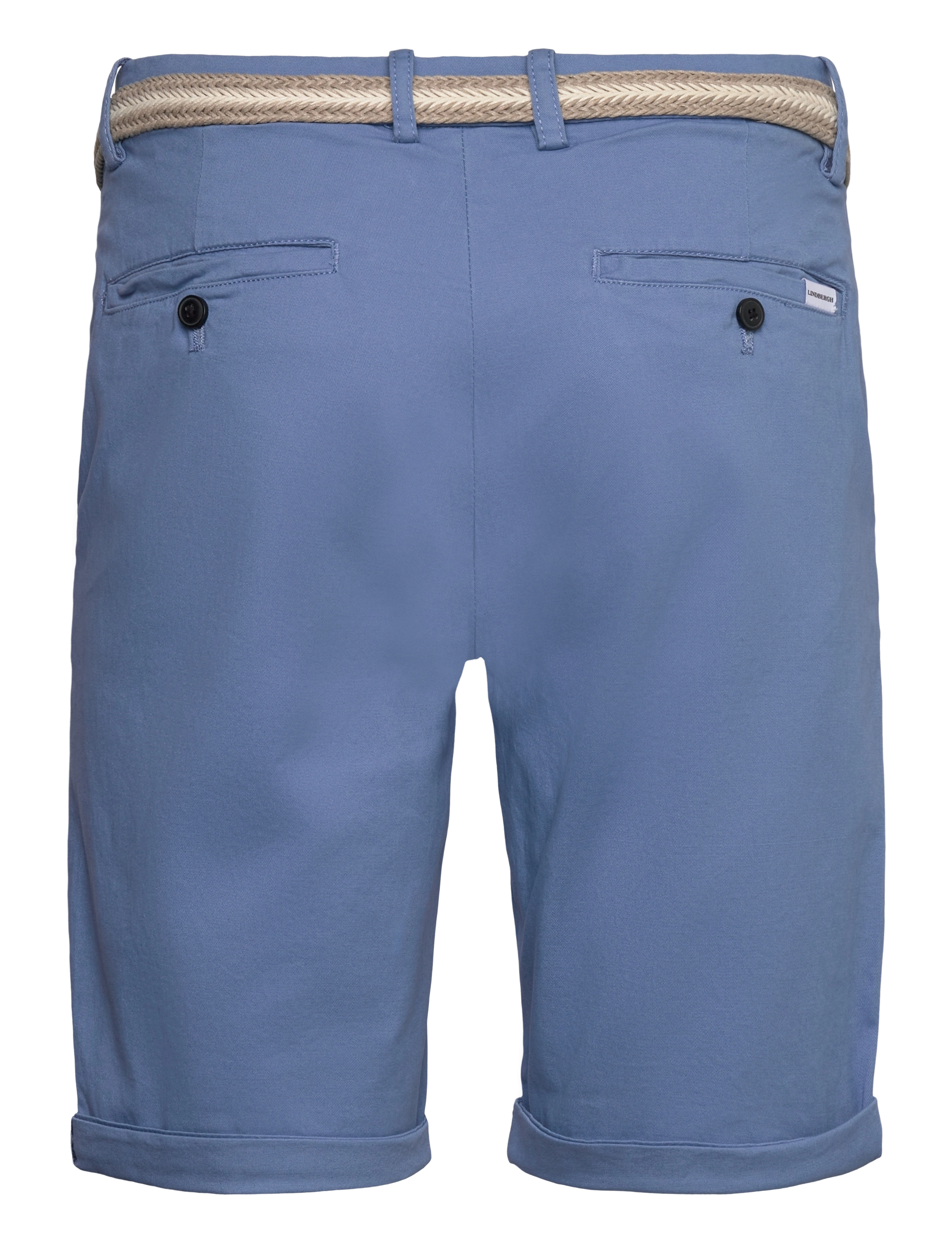 Lindbergh - Superflex chino shorts w. belt - chinos shorts - dusty blue - 1