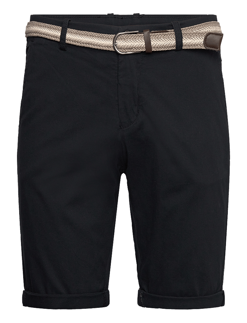 Lindbergh - Superflex chino shorts w?. belt - chinos shorts - black - 0