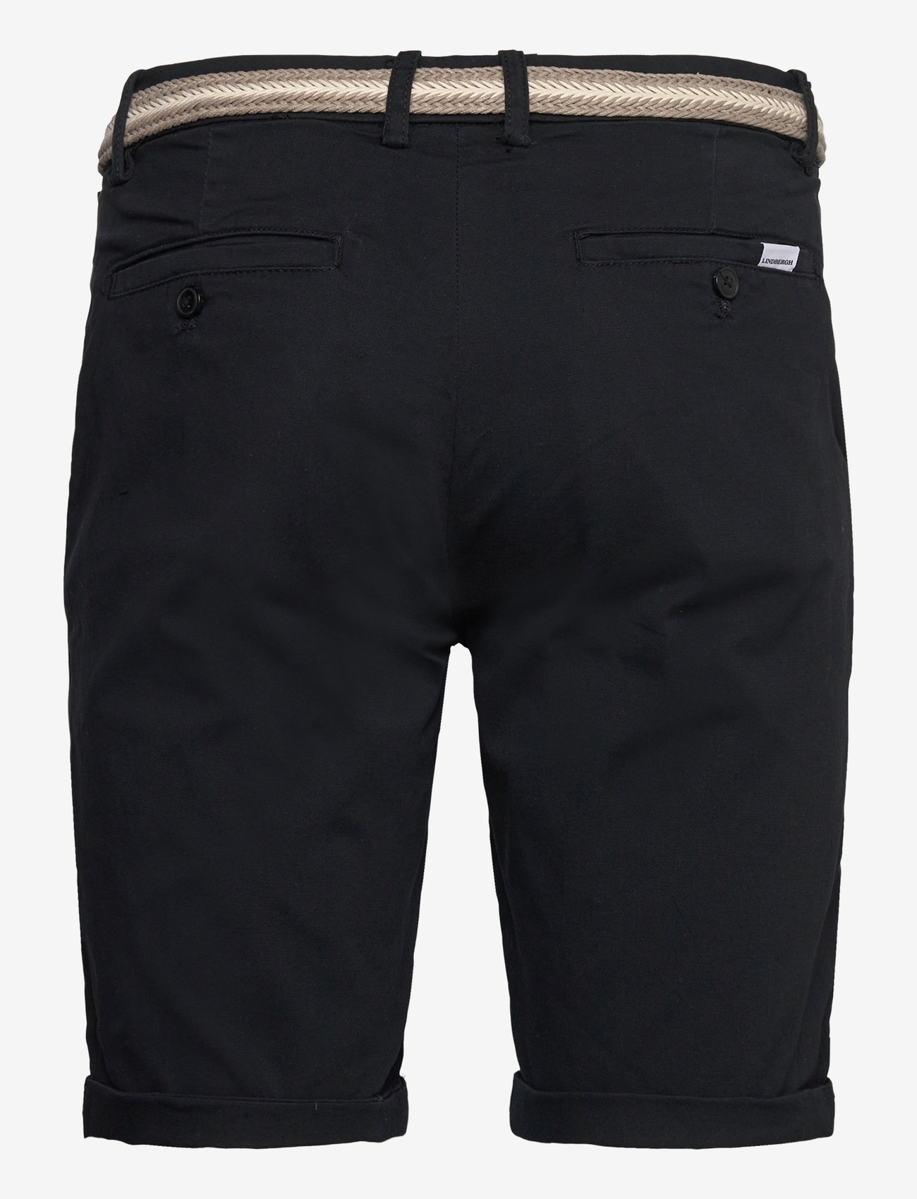 Lindbergh - Superflex chino shorts w?. belt - chinos shorts - black - 1