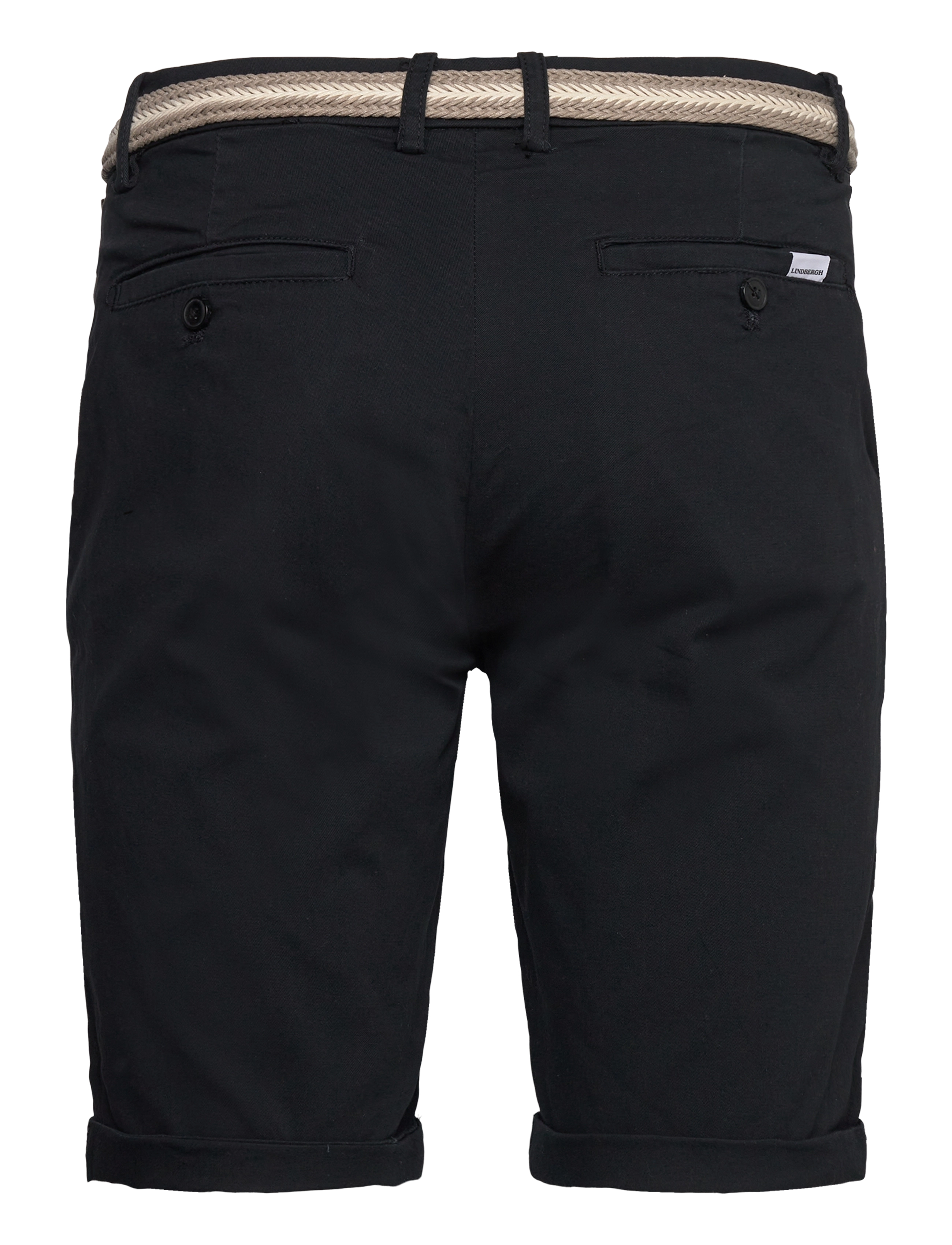 Lindbergh - Superflex chino shorts w?. belt - chinos shorts - black - 2