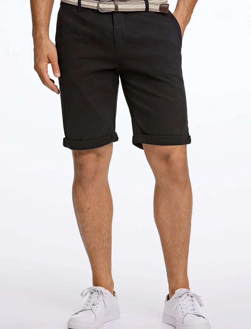 Lindbergh - Superflex chino shorts w?. belt - chinos shorts - black - 3