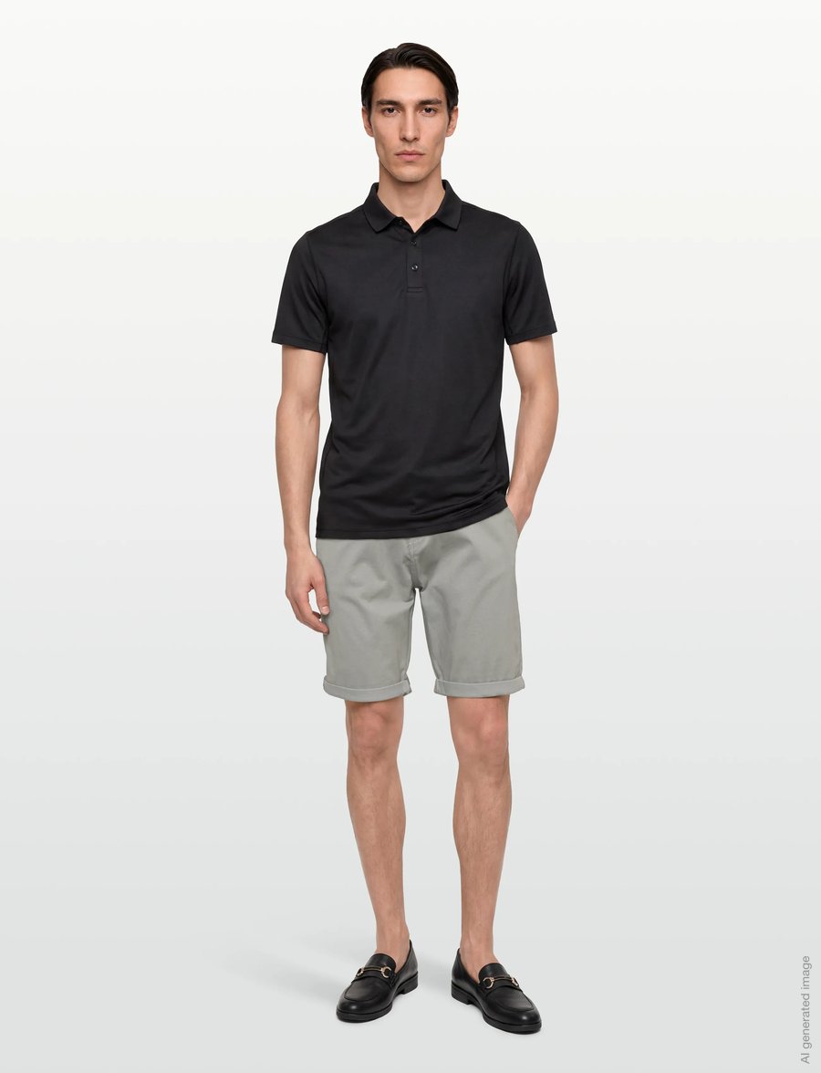 Lindbergh - Superflex chino shorts w?. belt - chinos shorts - deep grey - 0