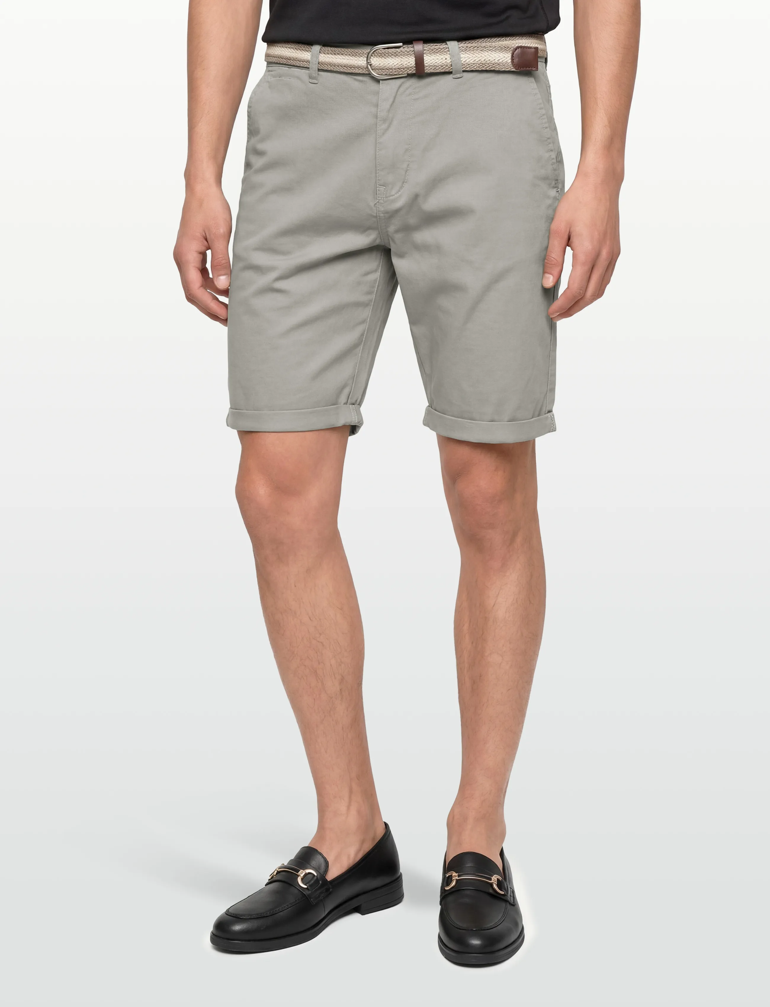 Lindbergh - Superflex chino shorts w?. belt - chinos shorts - deep grey - 3