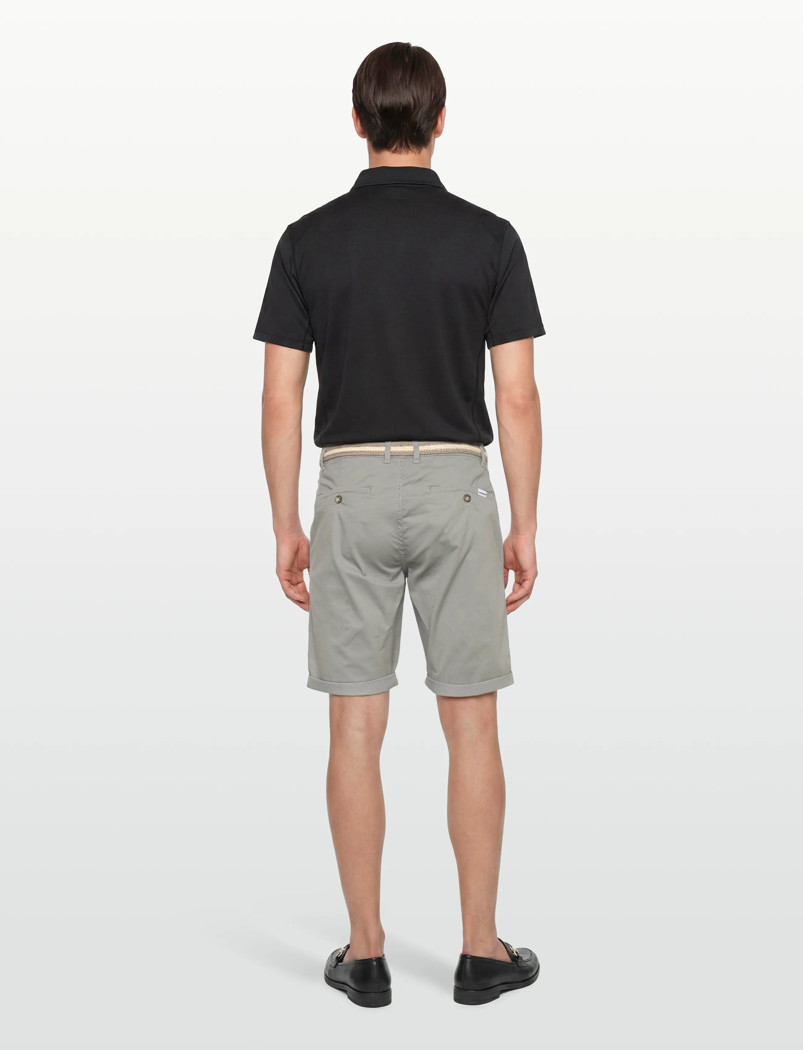Lindbergh - Superflex chino shorts w?. belt - chinos shorts - deep grey - 4