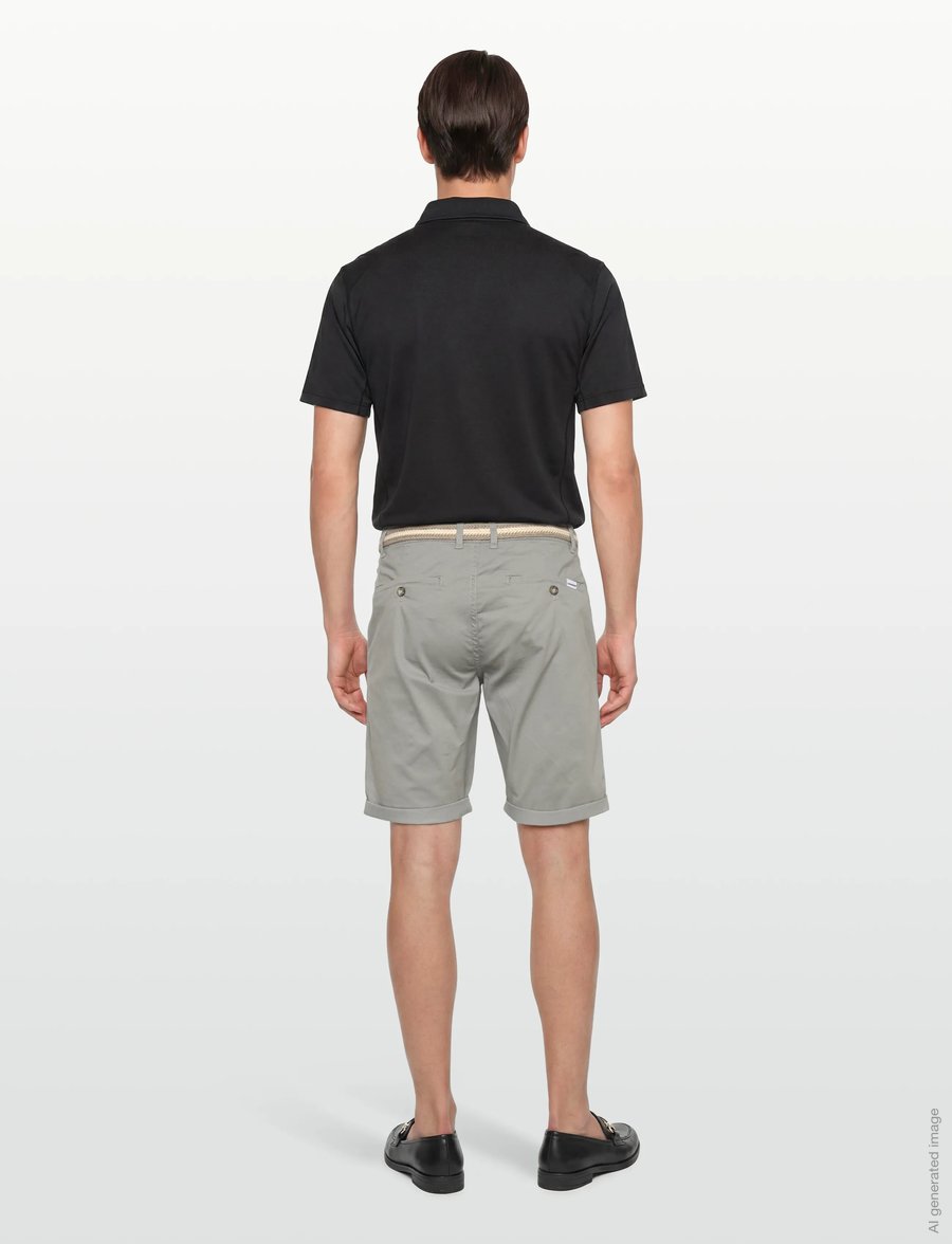 Lindbergh - Superflex chino shorts w?. belt - chinos shorts - deep grey - 4