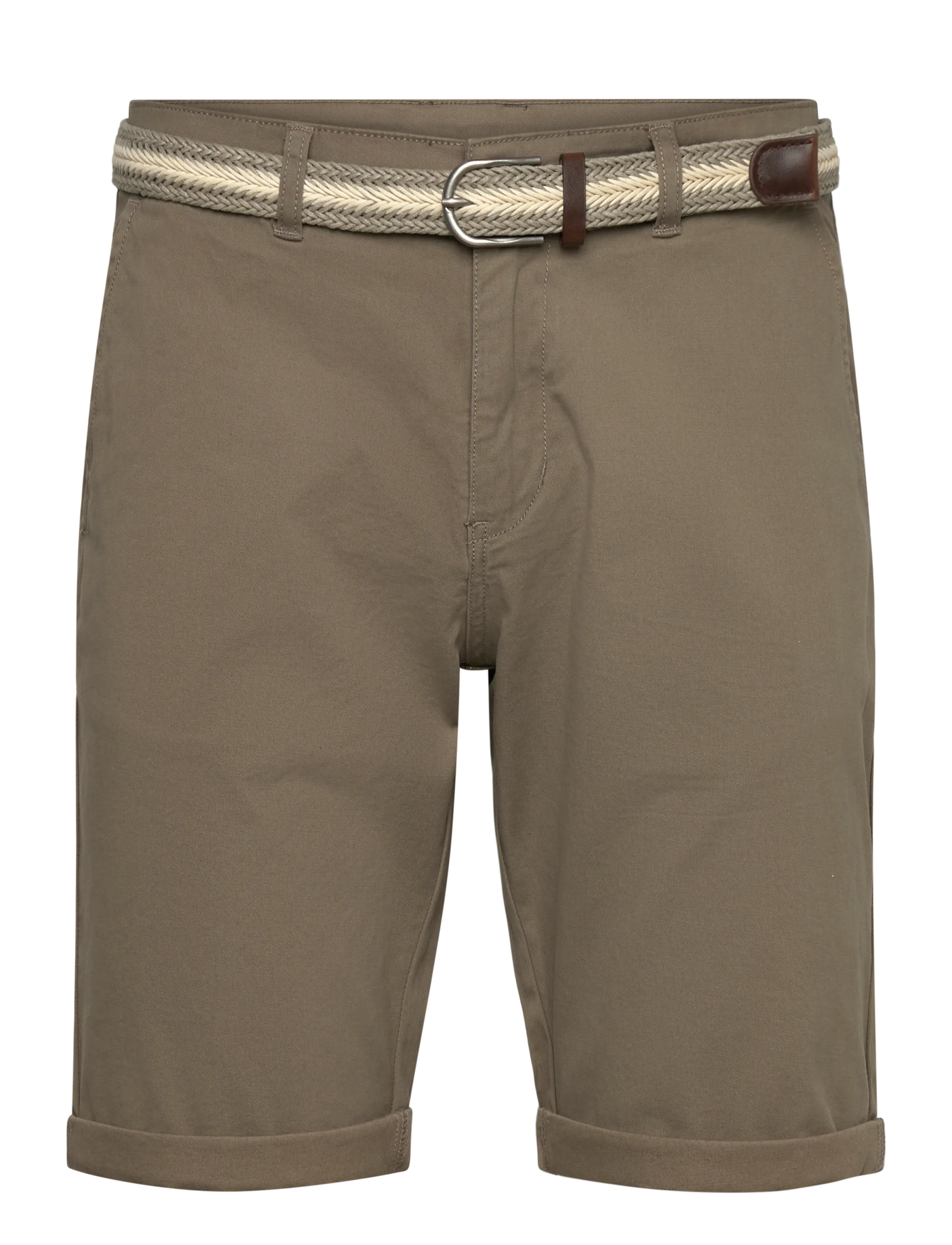 Lindbergh Superflex chino shorts w?. belt - Shorts - DEEP STONE / khaki/green