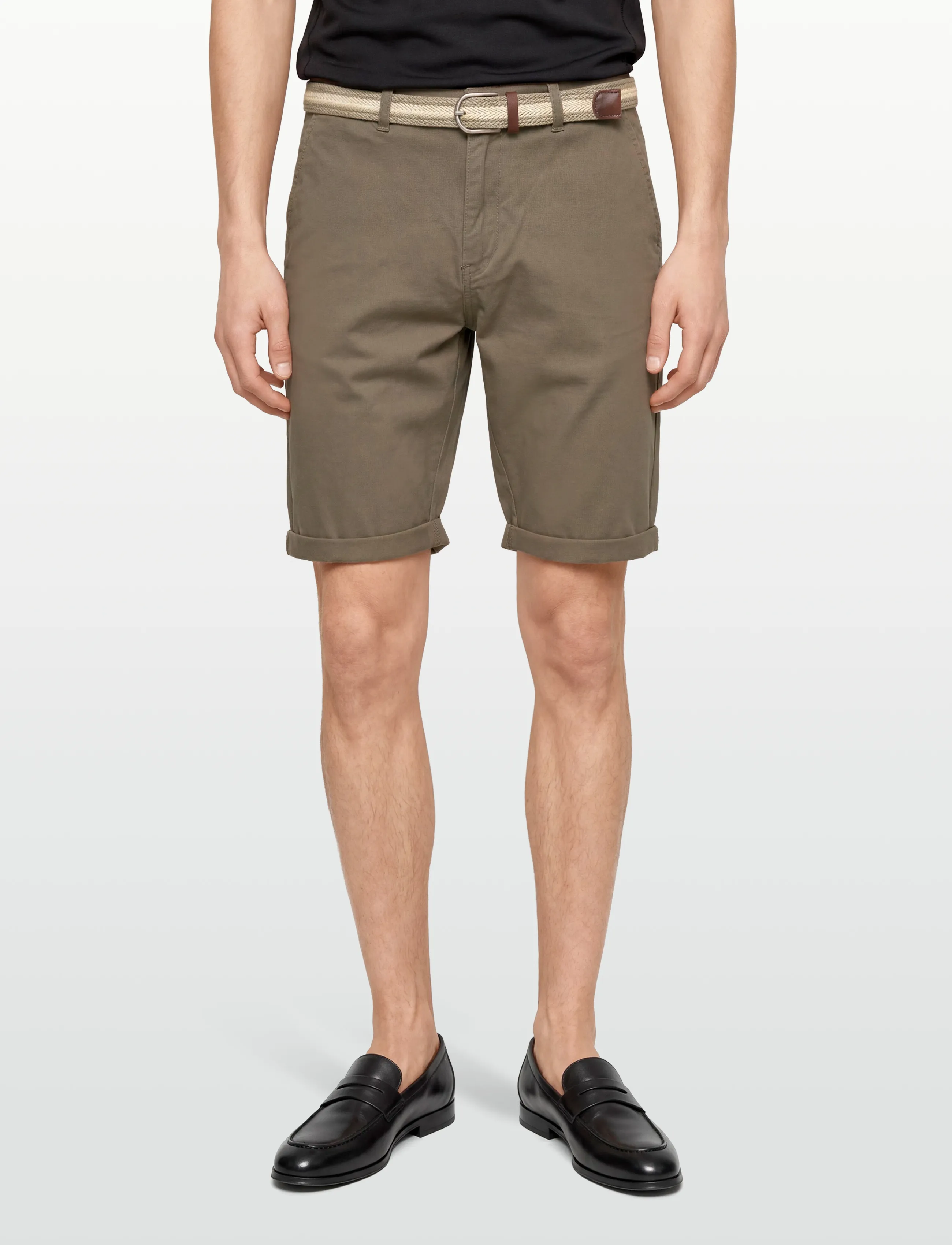 Lindbergh - Superflex chino shorts w?. belt - chinos shorts - deep stone - 3