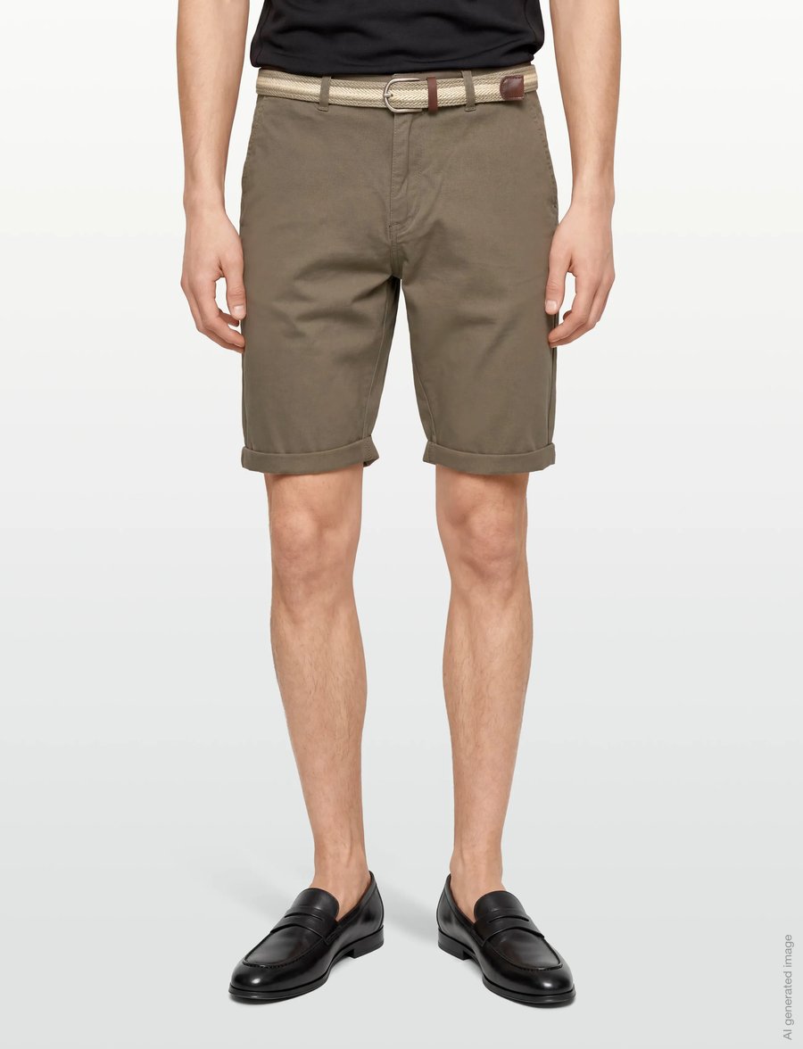 Lindbergh - Superflex chino shorts w?. belt - chinos shorts - deep stone - 3