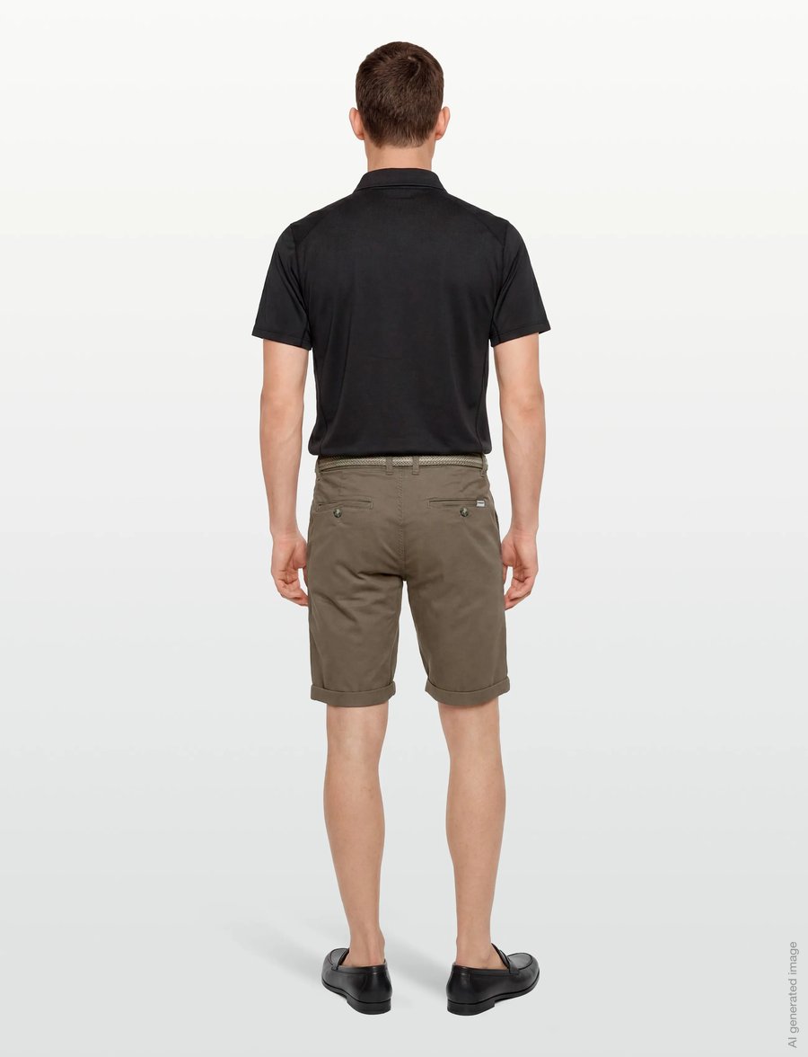 Lindbergh - Superflex chino shorts w?. belt - chinos shorts - deep stone - 4