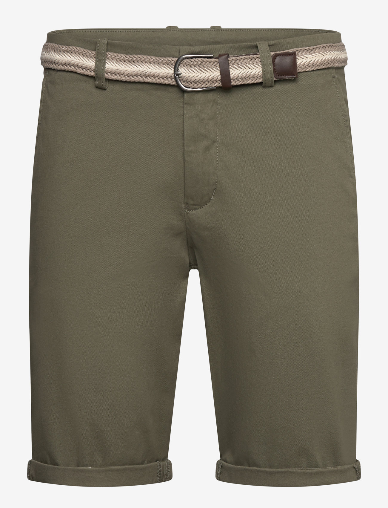 Lindbergh - Superflex chino shorts w?. belt - chinos shorts - dk army - 0
