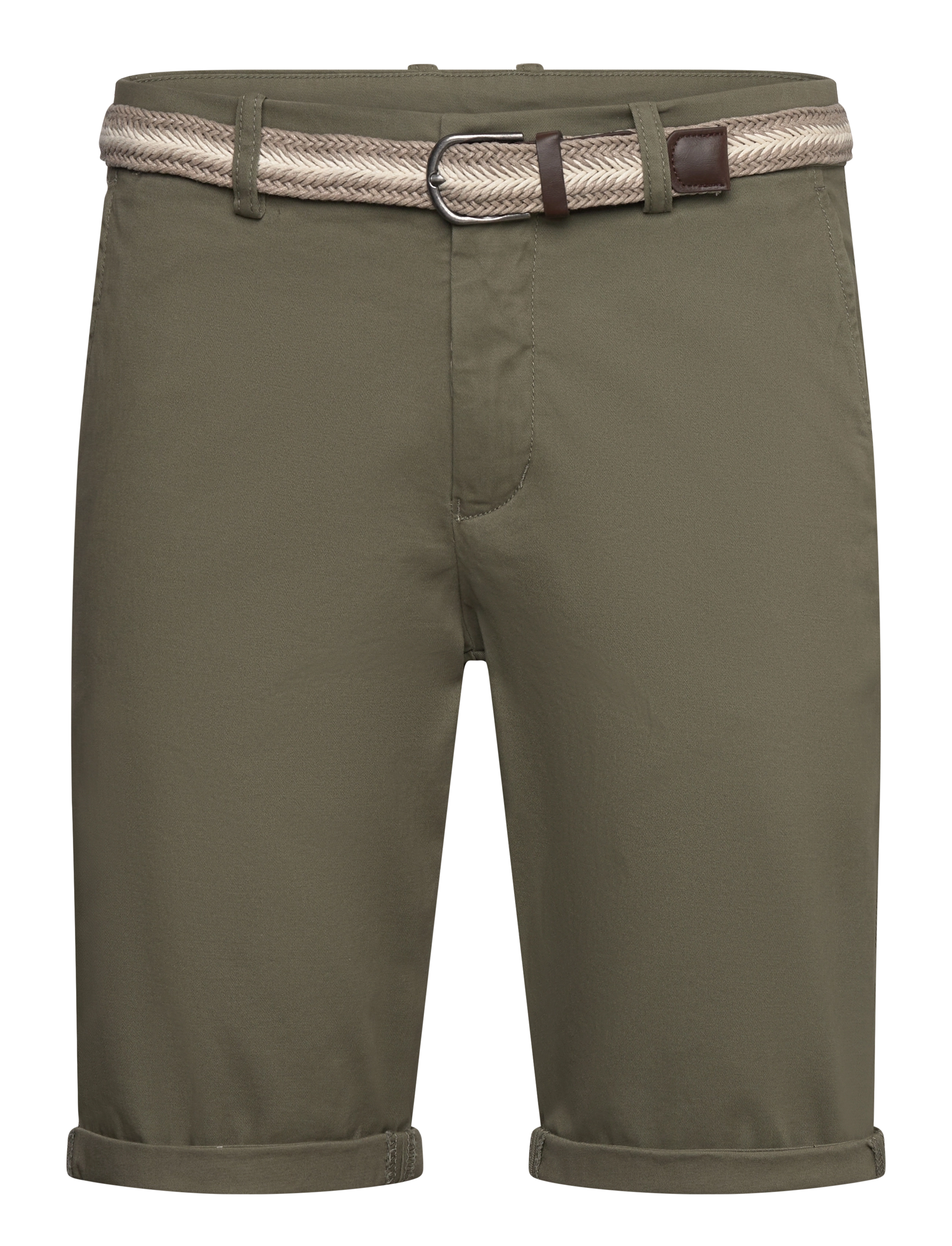 Lindbergh Superflex chino shorts w?. belt - Tøj - DK ARMY / khaki/green
