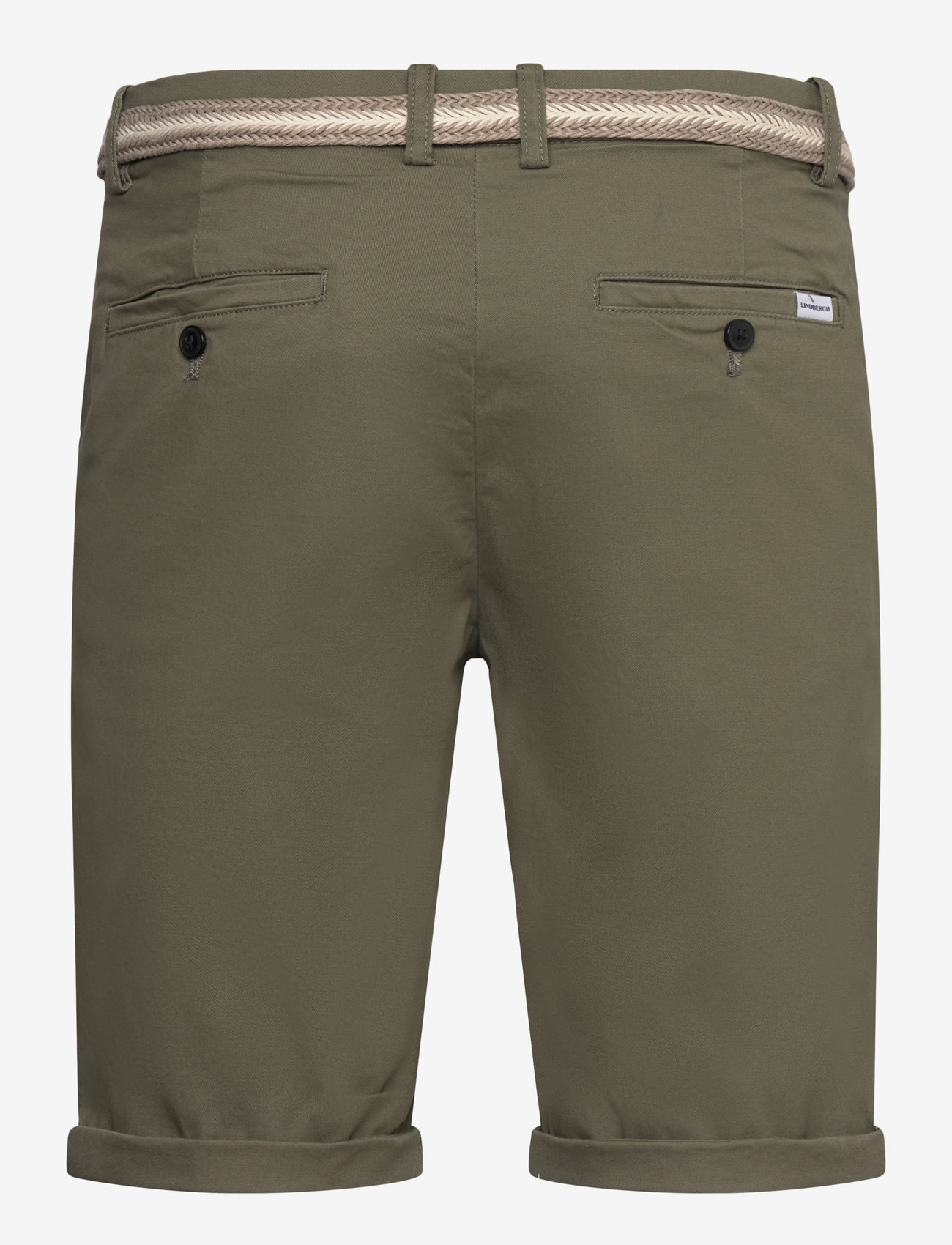 Lindbergh - Superflex chino shorts w?. belt - chinos shorts - dk army - 1