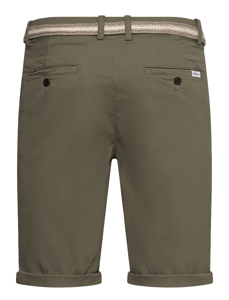 Lindbergh - Superflex chino shorts w?. belt - chinos shorts - dk army - 1