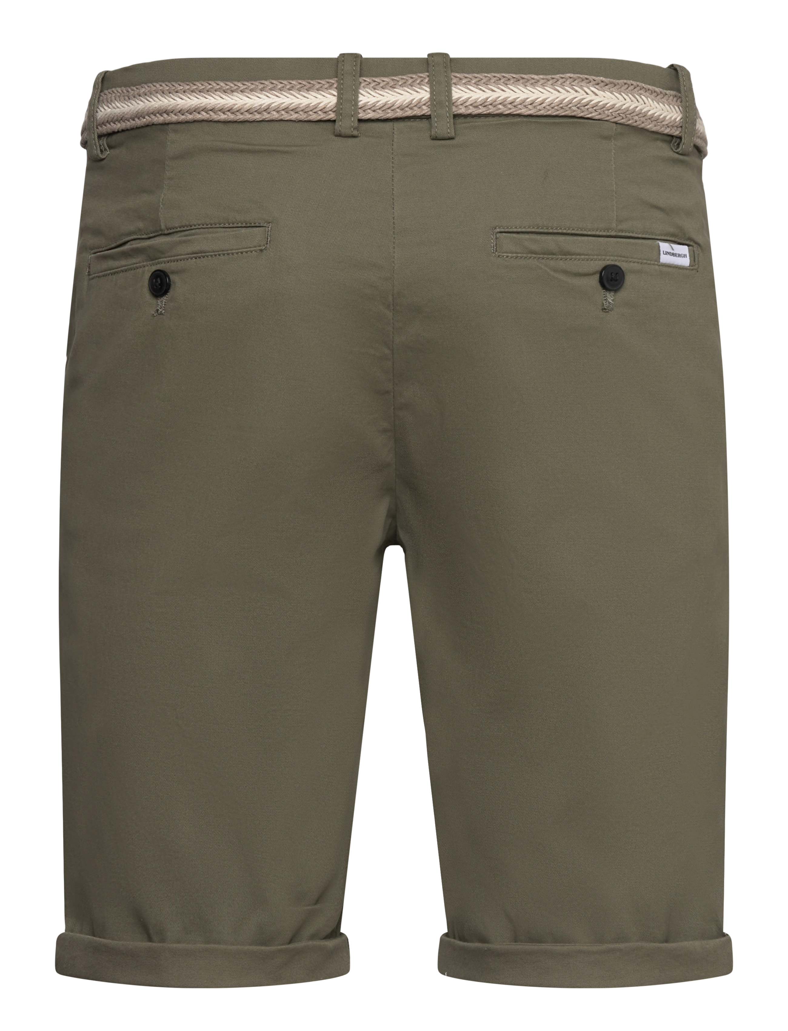 Lindbergh - Superflex chino shorts w?. belt - chinos shorts - dk army - 2