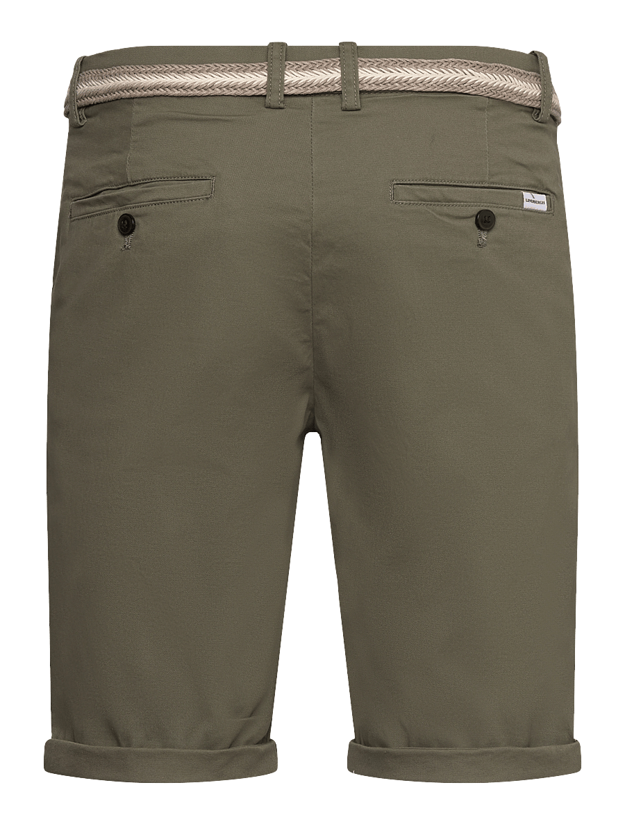Lindbergh - Superflex chino shorts w?. belt - chinos shorts - dk army - 2