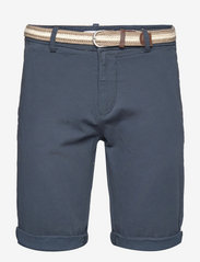 Superflex chino shorts w?. belt - DK BLUE