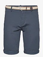 Superflex chino shorts w?. belt - DK BLUE