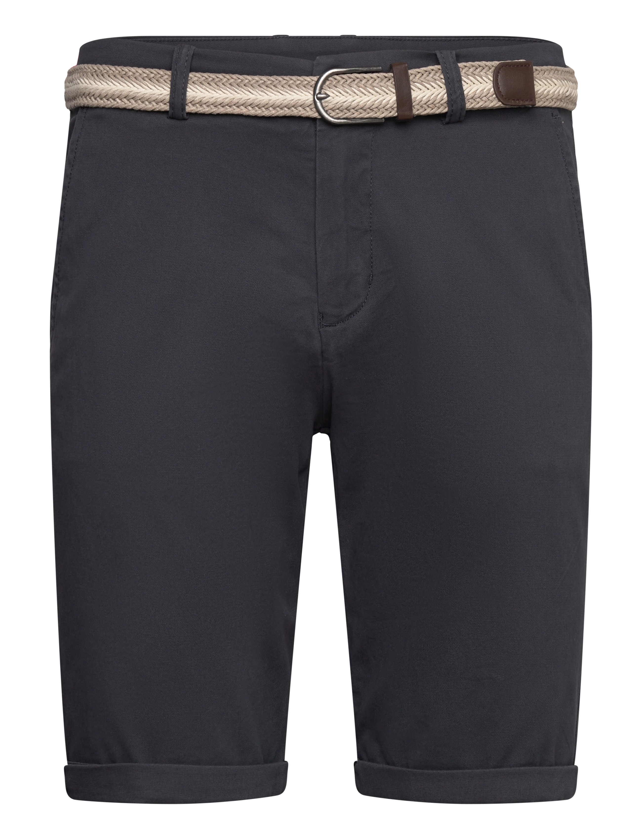 Superflex chino shorts w?. belt - DK BLUE