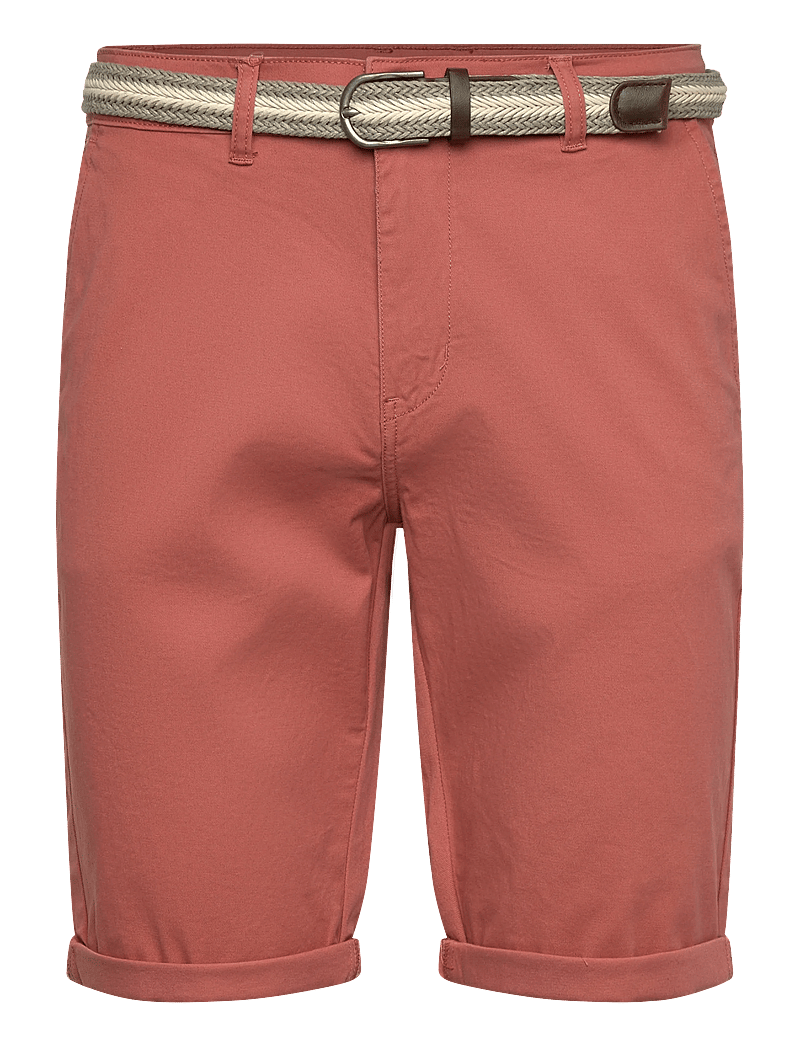 Lindbergh - Superflex chino shorts w?. belt - chinos shorts - dk coral - 0