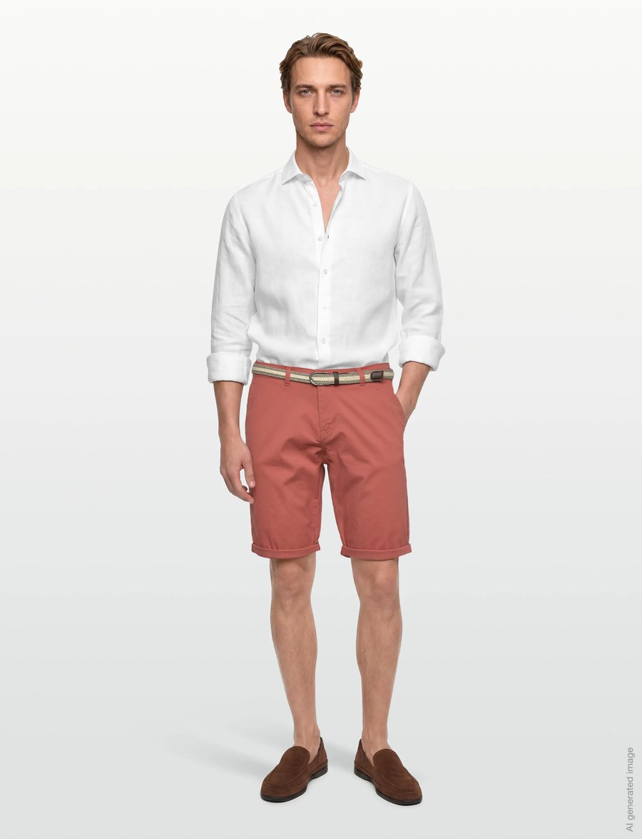 Lindbergh - Superflex chino shorts w?. belt - chino lühikesed püksid - dk coral - 0