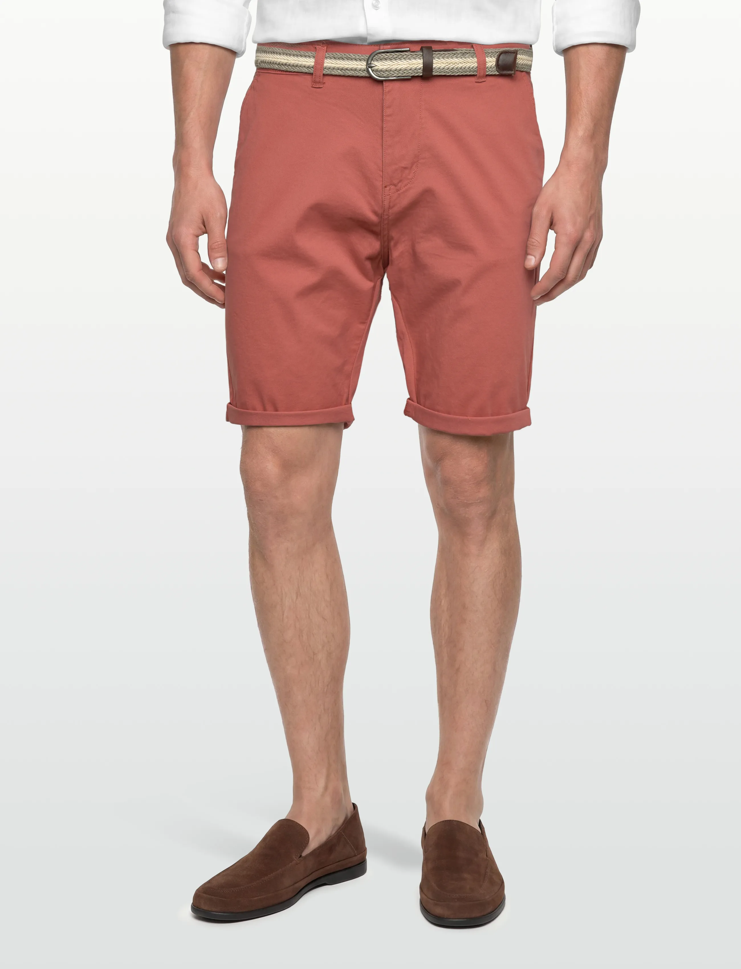 Lindbergh - Superflex chino shorts w?. belt - chino lühikesed püksid - dk coral - 3
