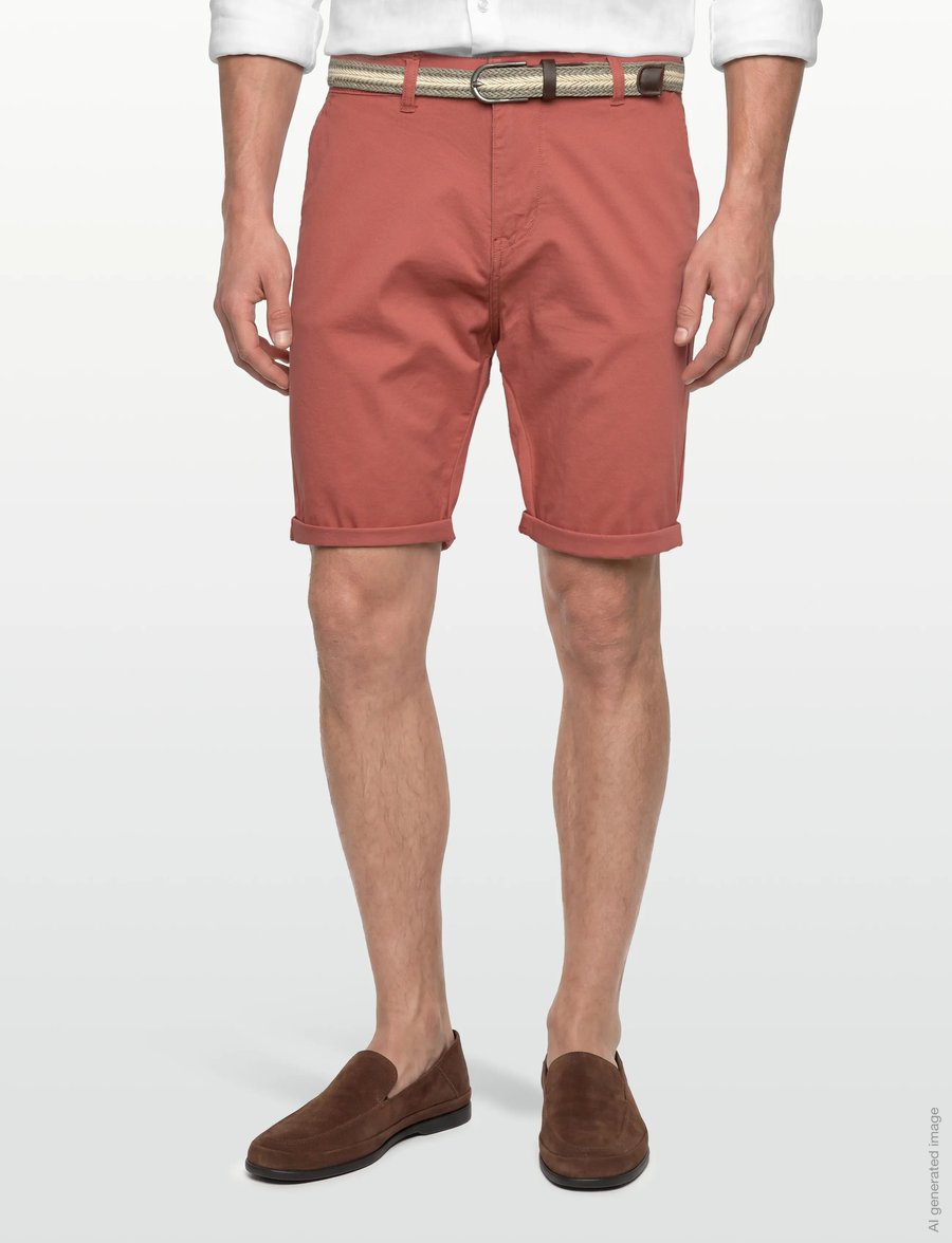 Lindbergh - Superflex chino shorts w?. belt - chino lühikesed püksid - dk coral - 3