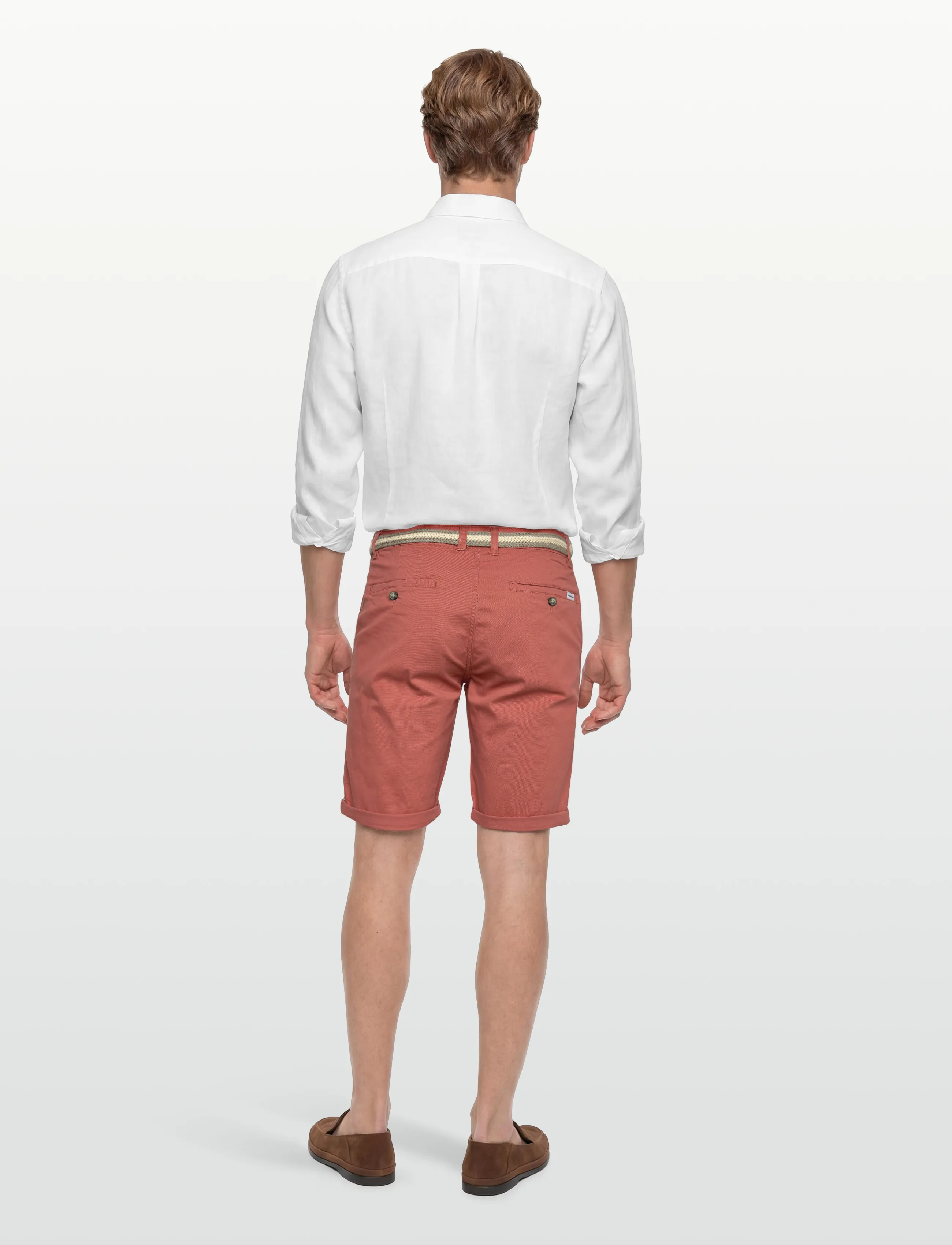 Lindbergh - Superflex chino shorts w?. belt - chino lühikesed püksid - dk coral - 4