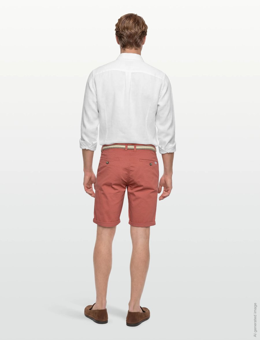 Lindbergh - Superflex chino shorts w?. belt - chino lühikesed püksid - dk coral - 4