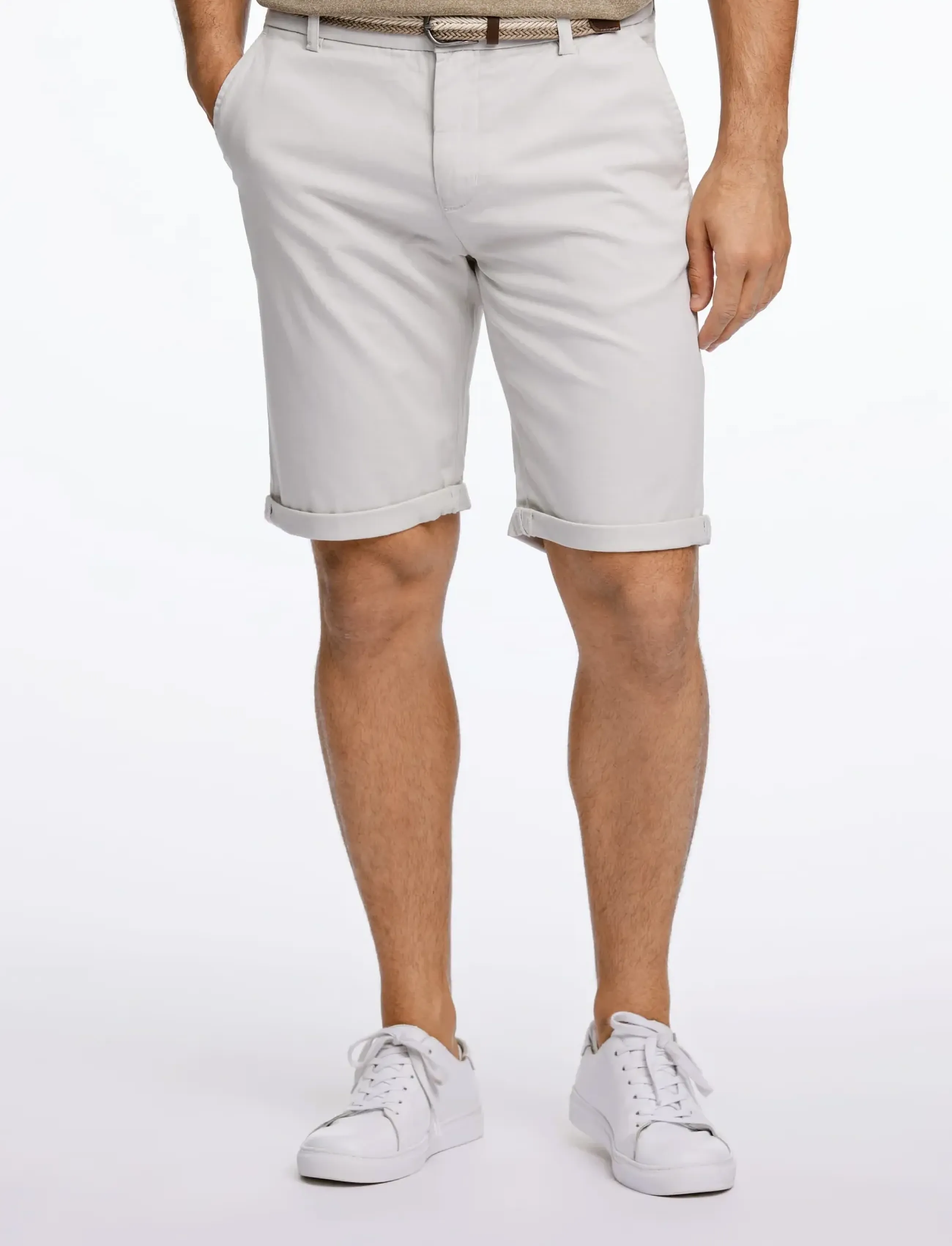 Lindbergh - Superflex chino shorts w?. belt - chinos shorts - ecru - 3