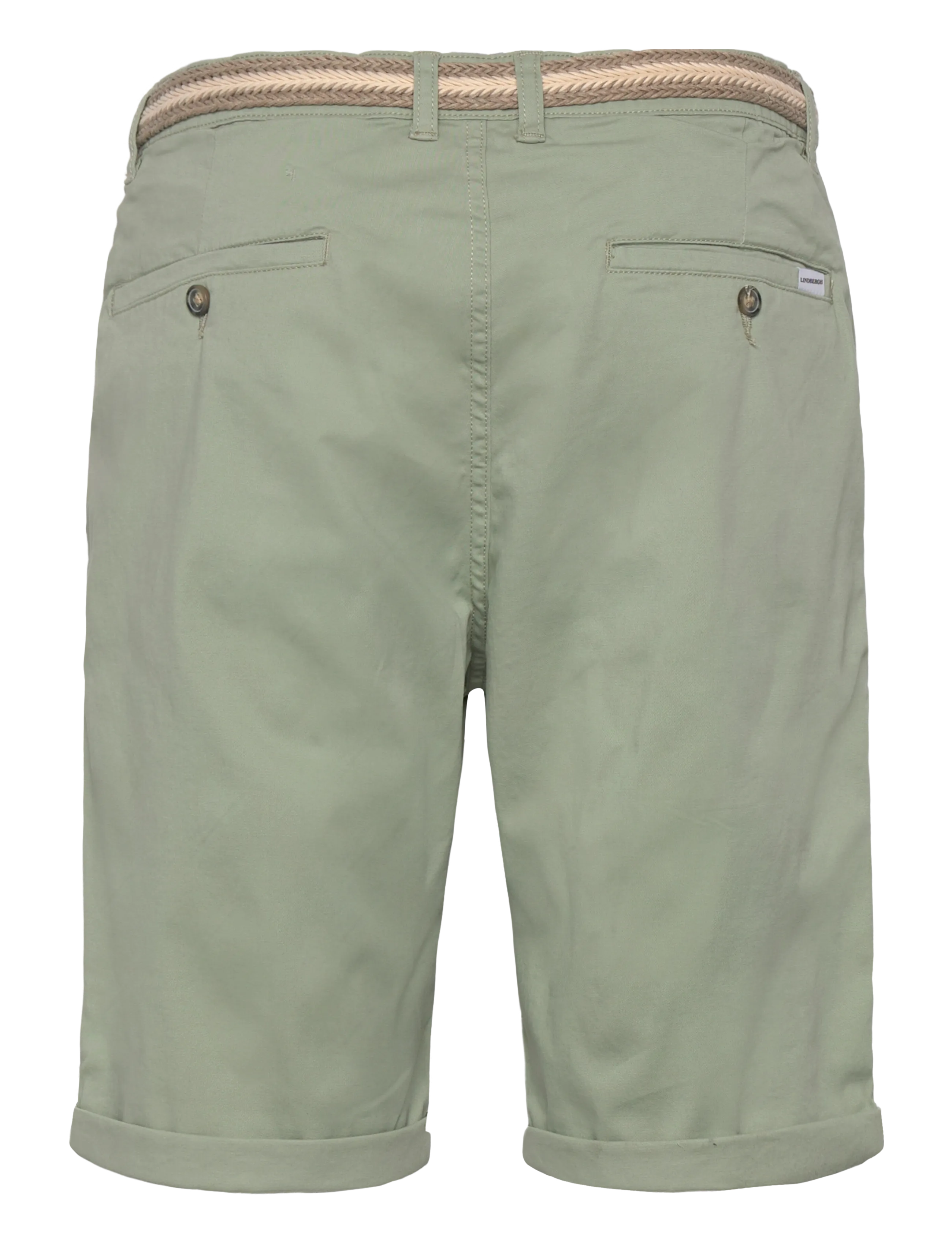 Lindbergh - Superflex chino shorts w?. belt - chinos shorts - soft green - 1