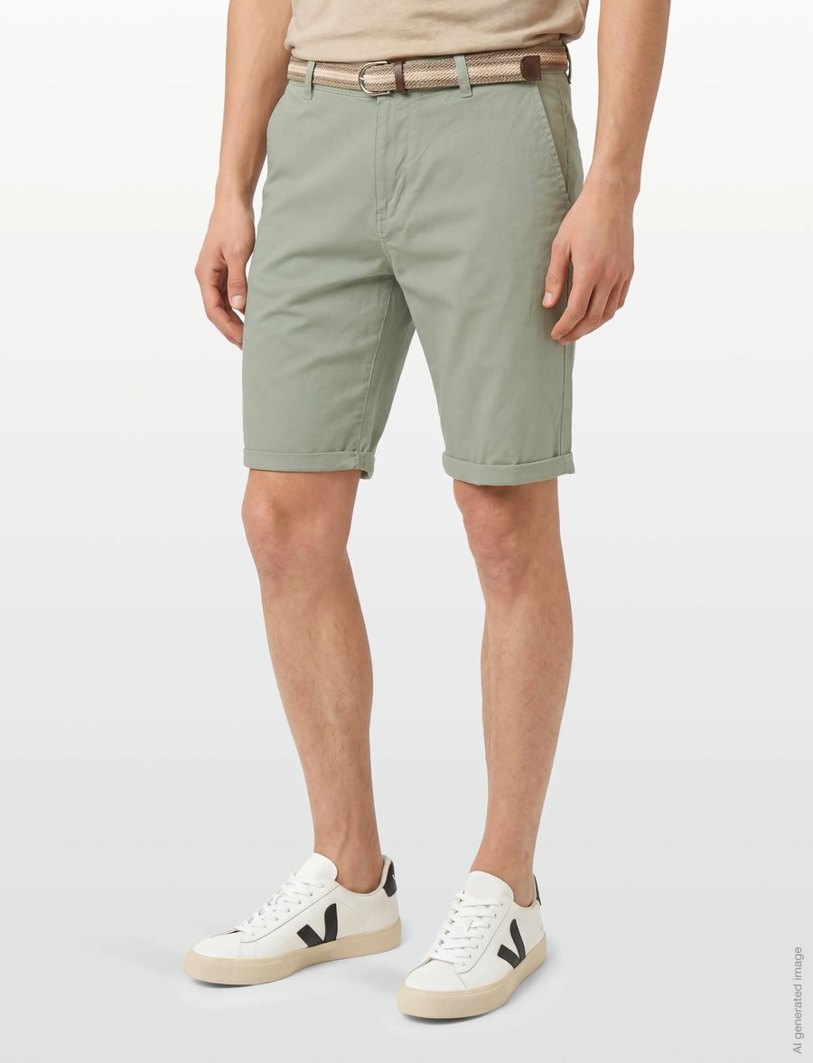 Lindbergh - Superflex chino shorts w?. belt - chinos shorts - soft green - 3