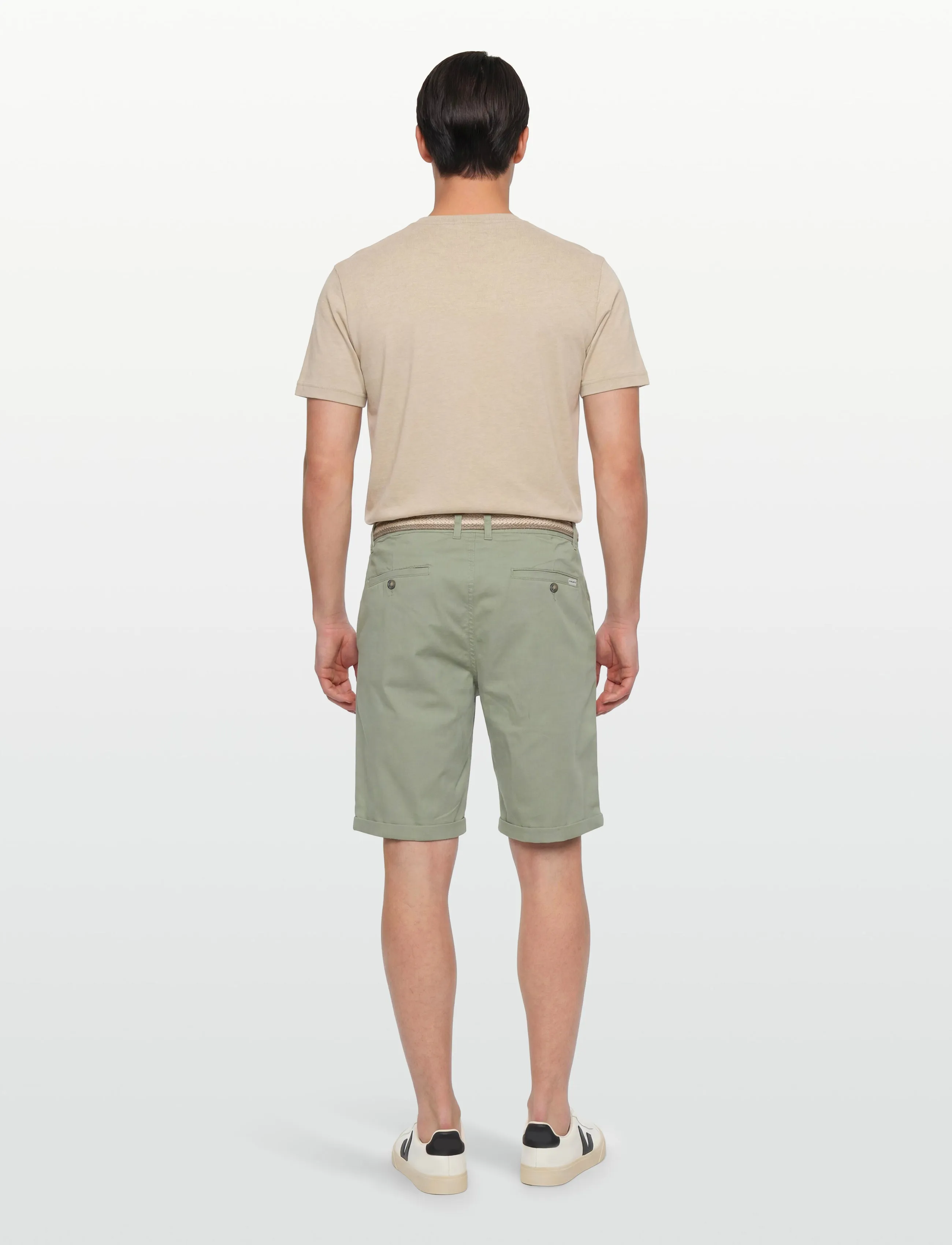 Lindbergh - Superflex chino shorts w?. belt - chinos shorts - soft green - 4