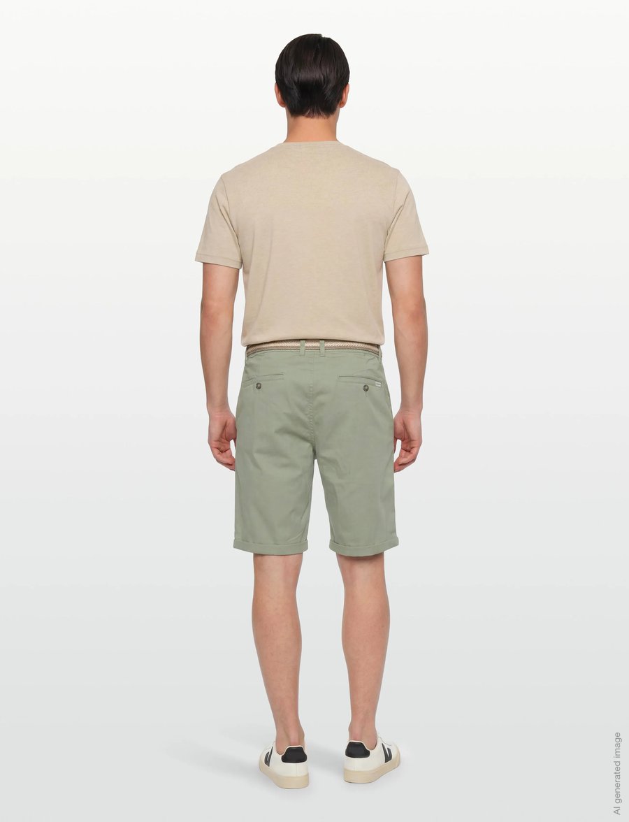 Lindbergh - Superflex chino shorts w?. belt - chinos shorts - soft green - 4