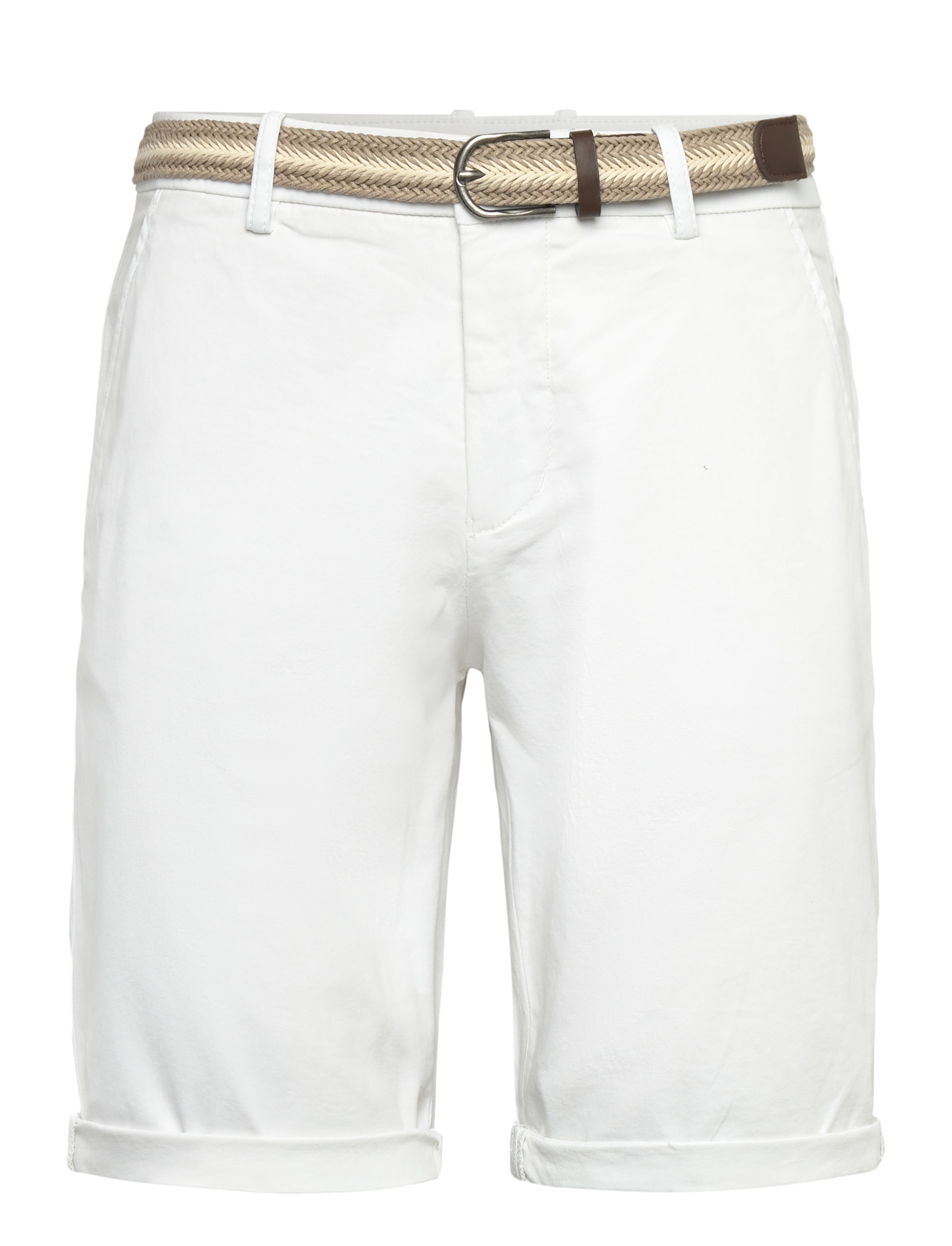 Lindbergh Superflex chino shorts w?. belt - Stuttbuxur - WHITE / white