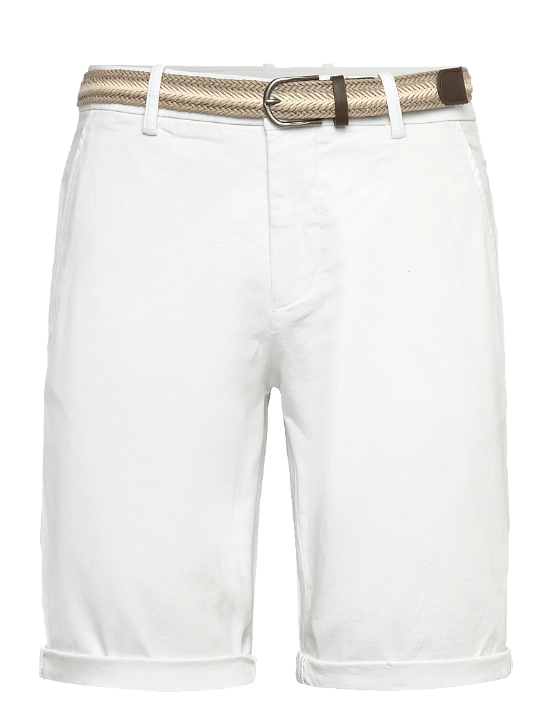 Lindbergh - Superflex chino shorts w?. belt - chinos shorts - white - 1