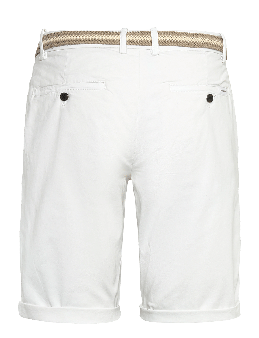 Lindbergh - Superflex chino shorts w?. belt - spodenki chinos - white - 2