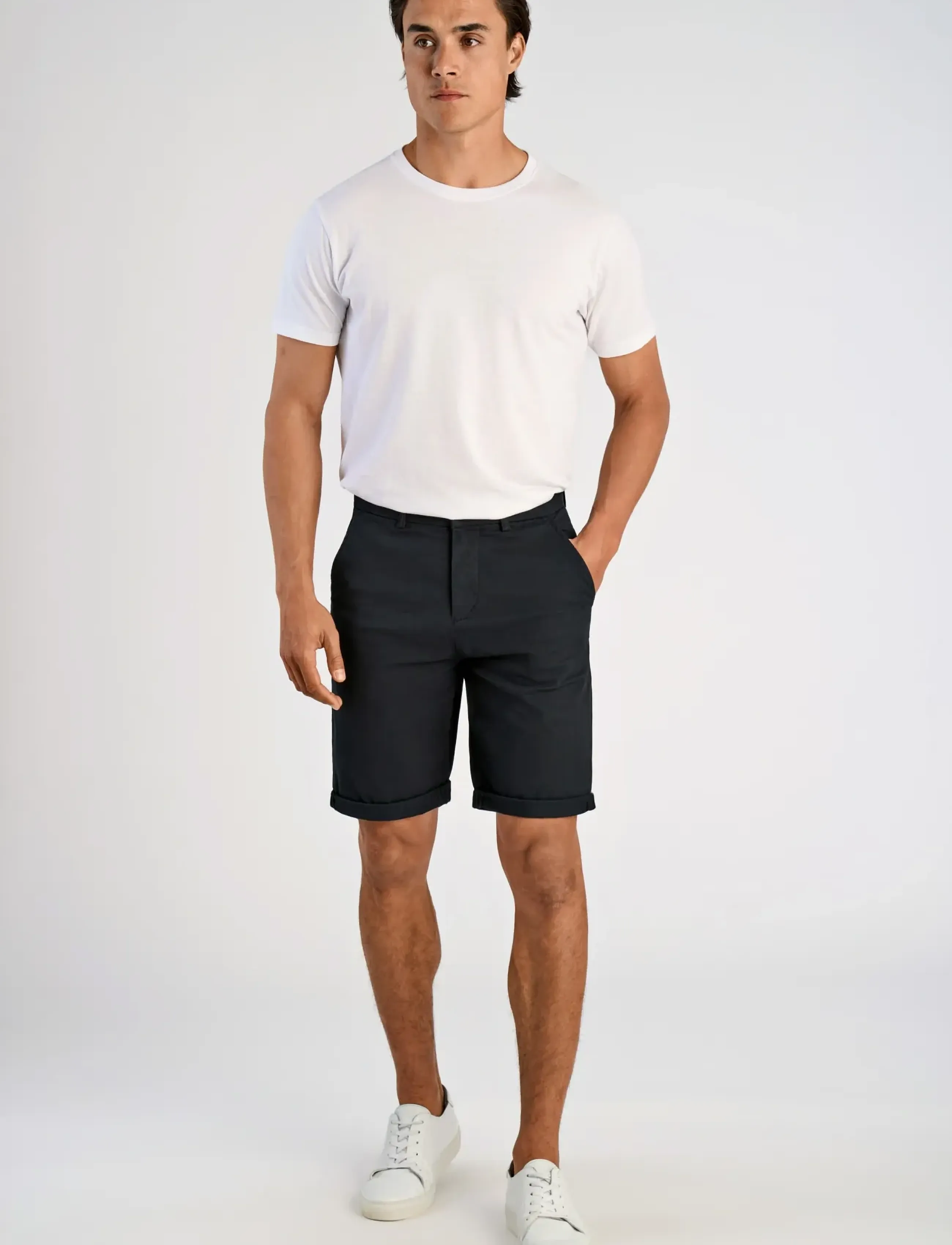 Lindbergh Superflex Chino Shorts, S, Schwarz - Chinos Männerswear