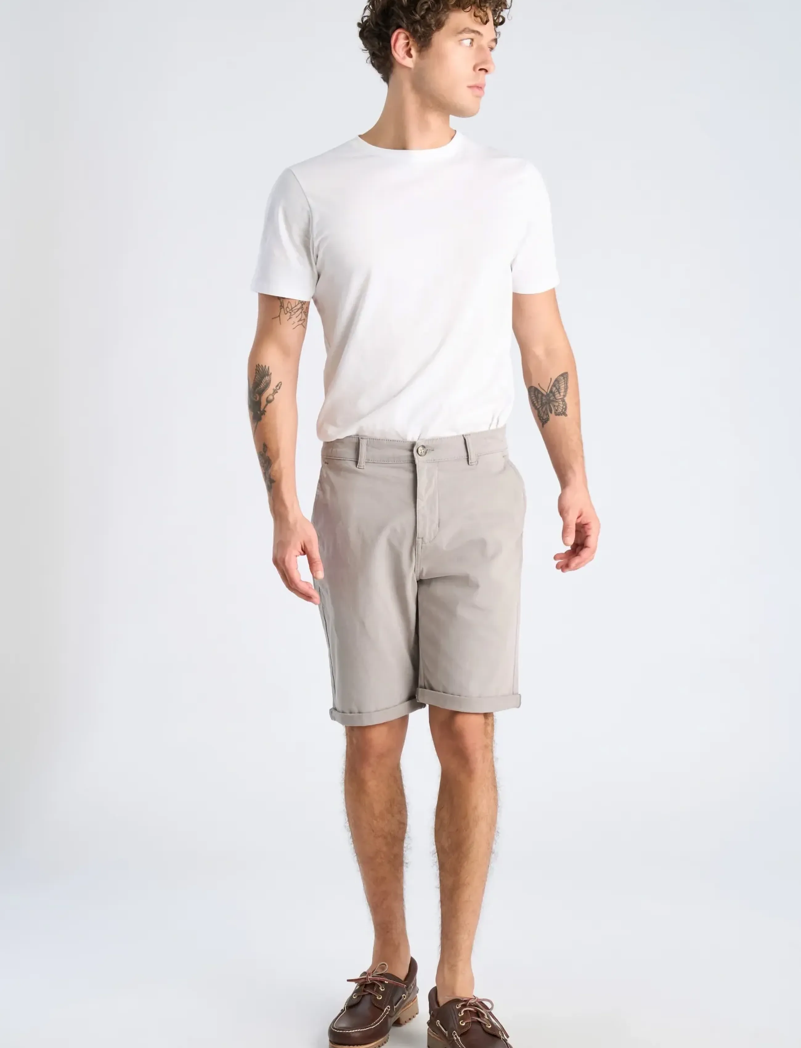 Lindbergh Superflex Chino Shorts, L, Grau - Chinos Männerswear