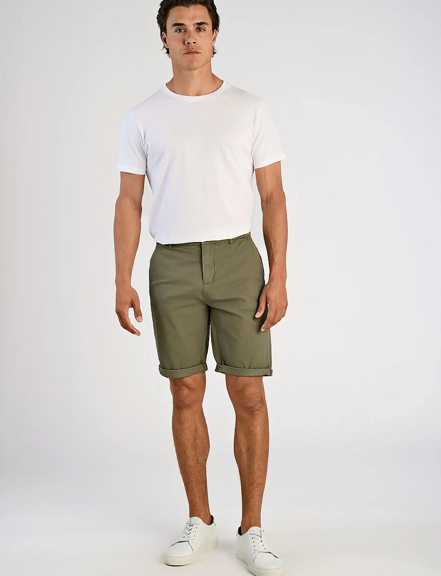 Lindbergh - Superflex chino shorts - chinos shorts - dk army - 0