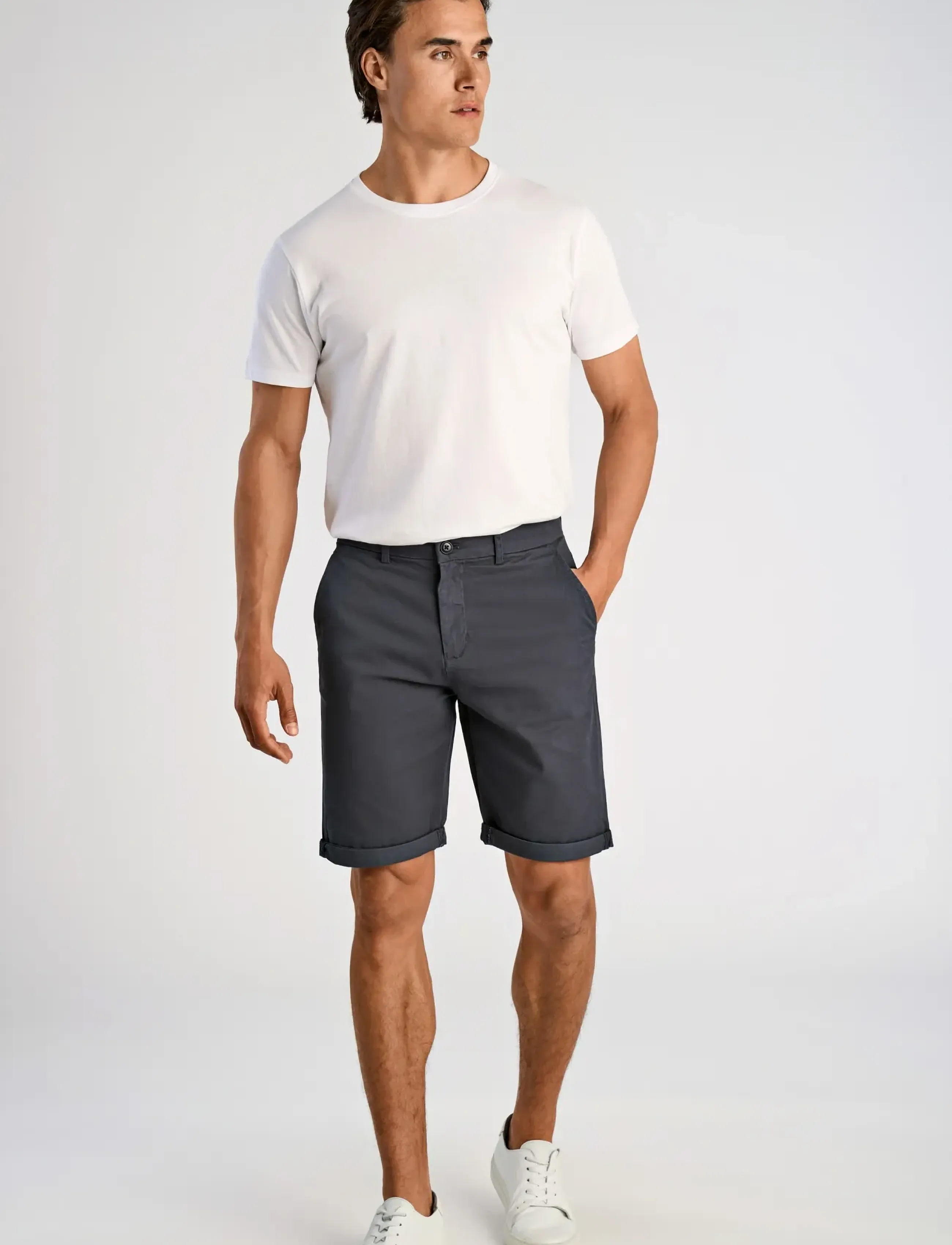 Lindbergh Superflex Chino Shorts, S, Marineblau - Chinos Männerswear