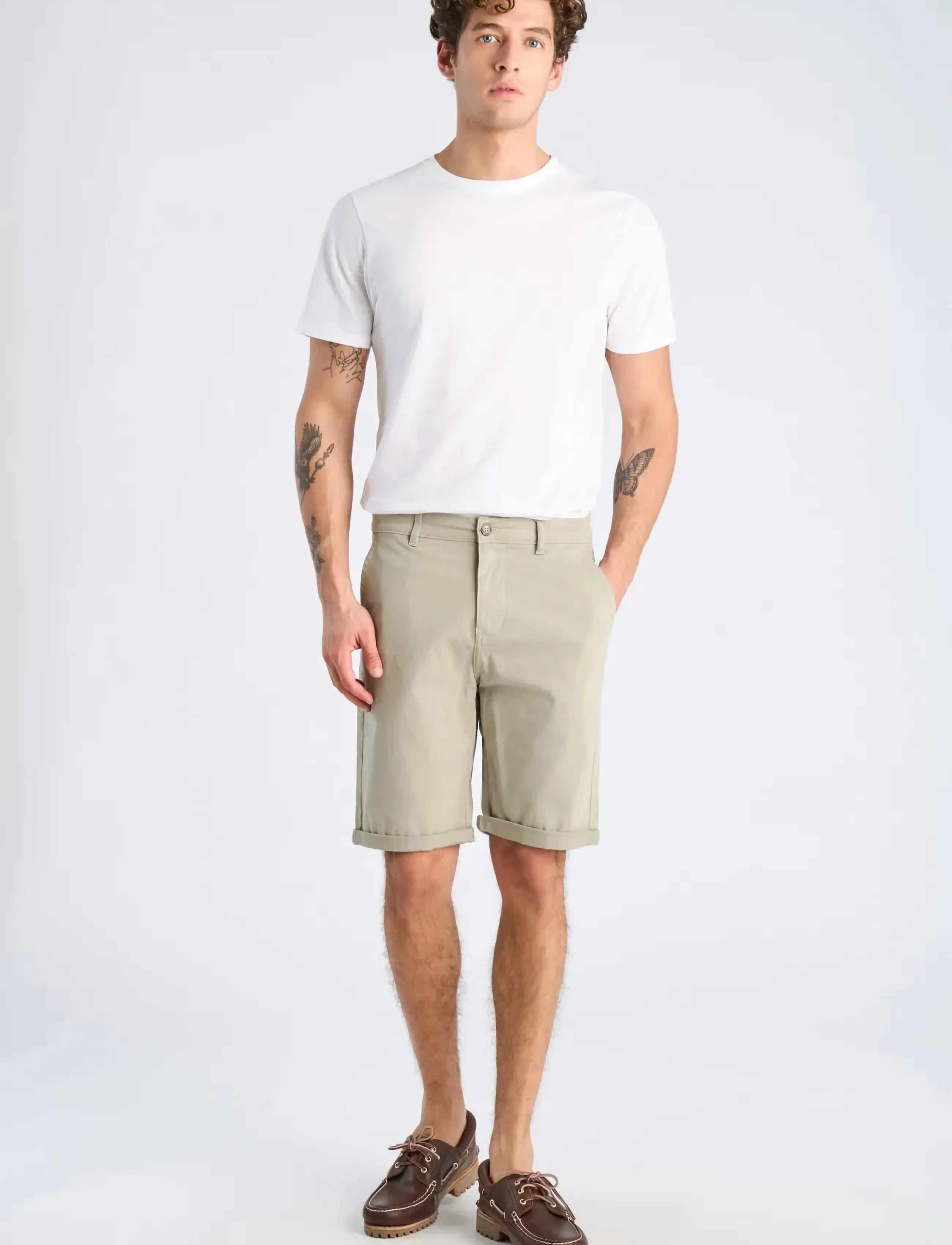 Lindbergh Superflex Chino Shorts, M, Grün - Chinos Männerswear