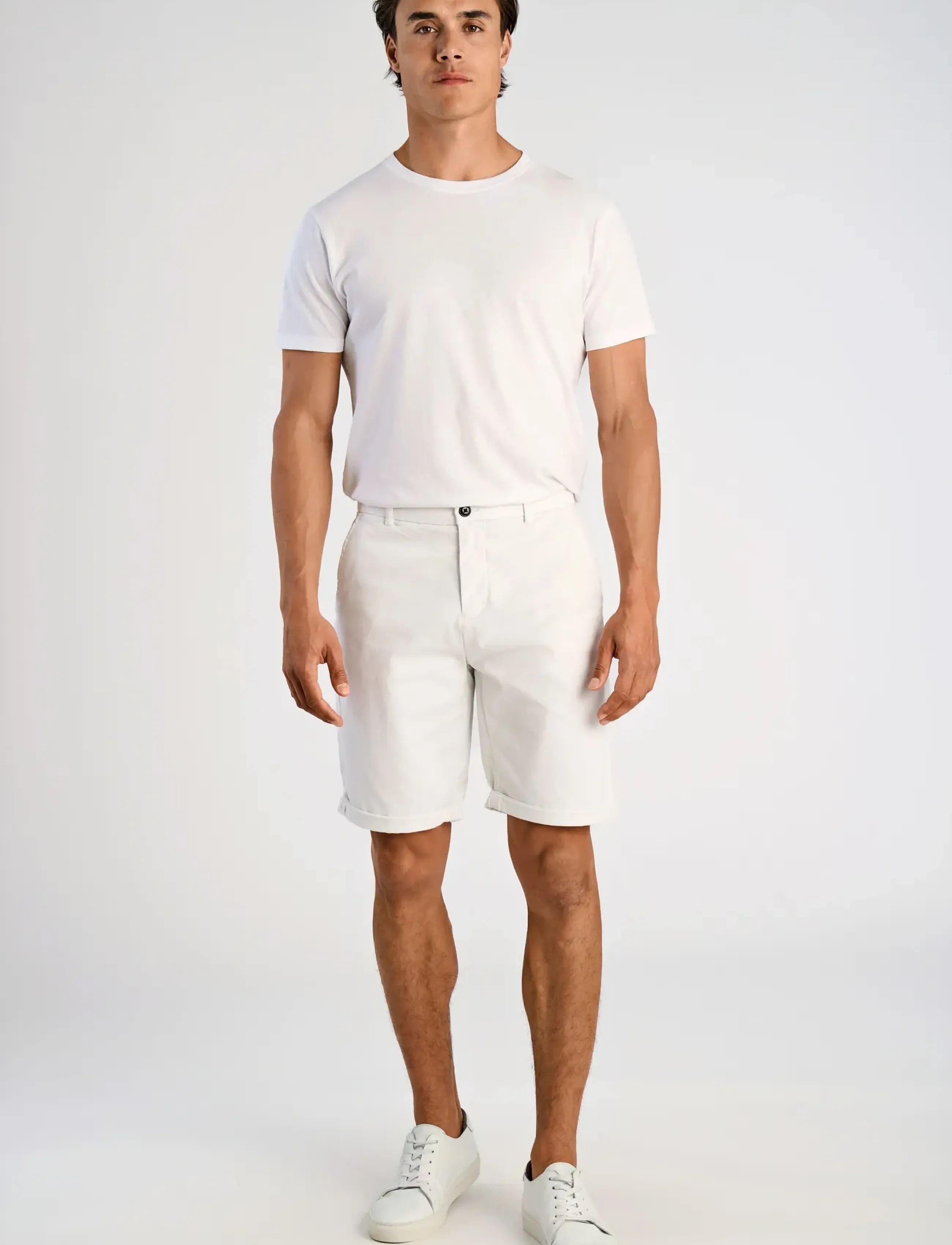 Lindbergh Superflex Chino Shorts, L, Weiß - Chinos Männerswear